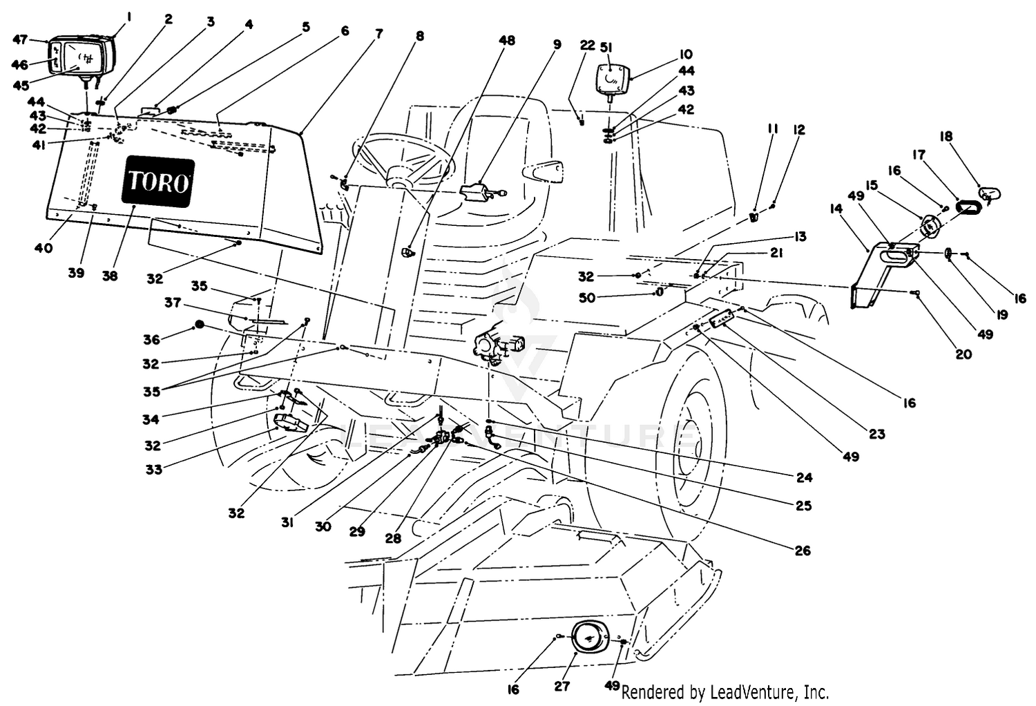 Road Light Kit Model No. 30585 (optional) Chassis Components
