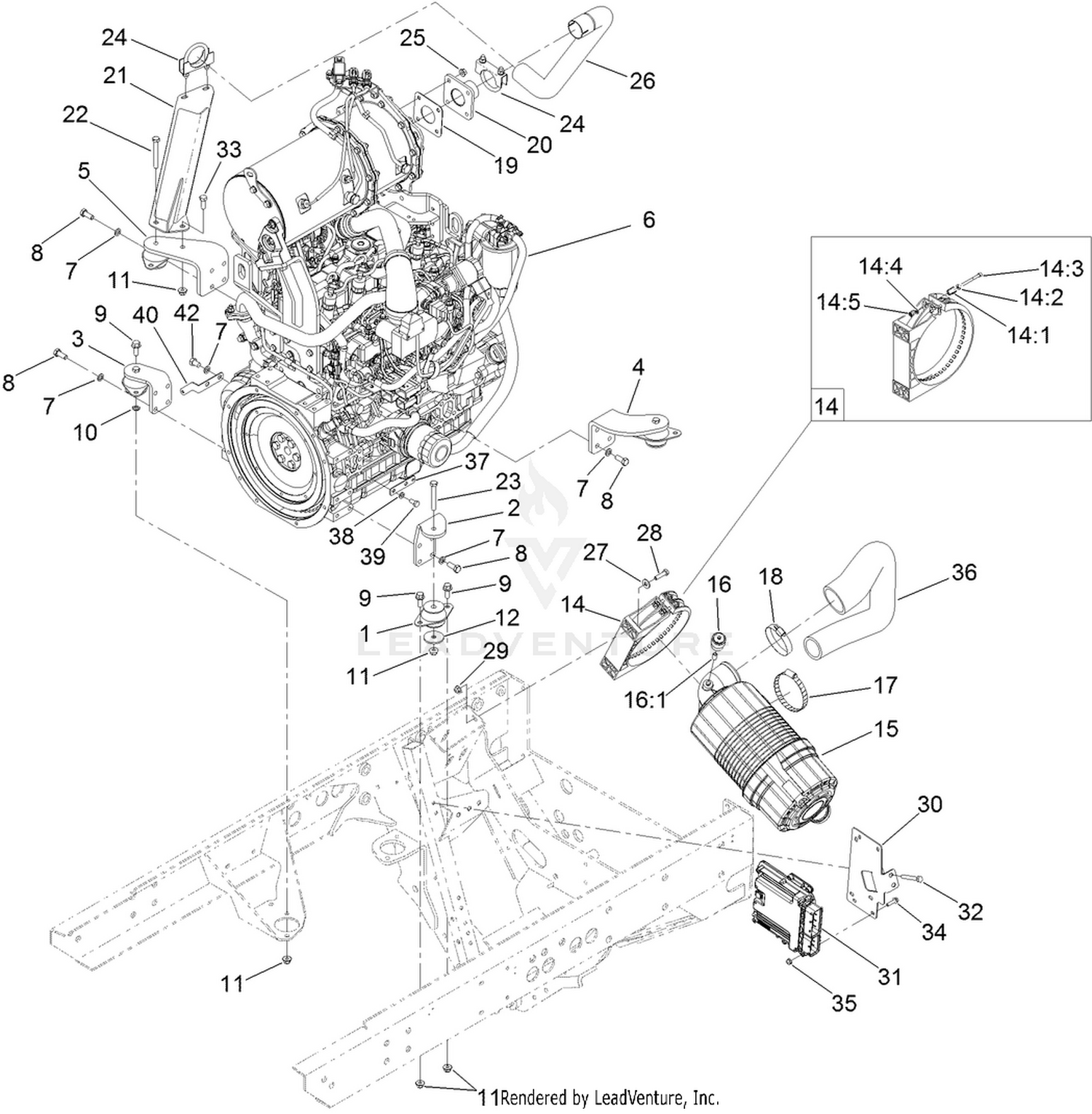 Engine and Air Cleaner Assembly