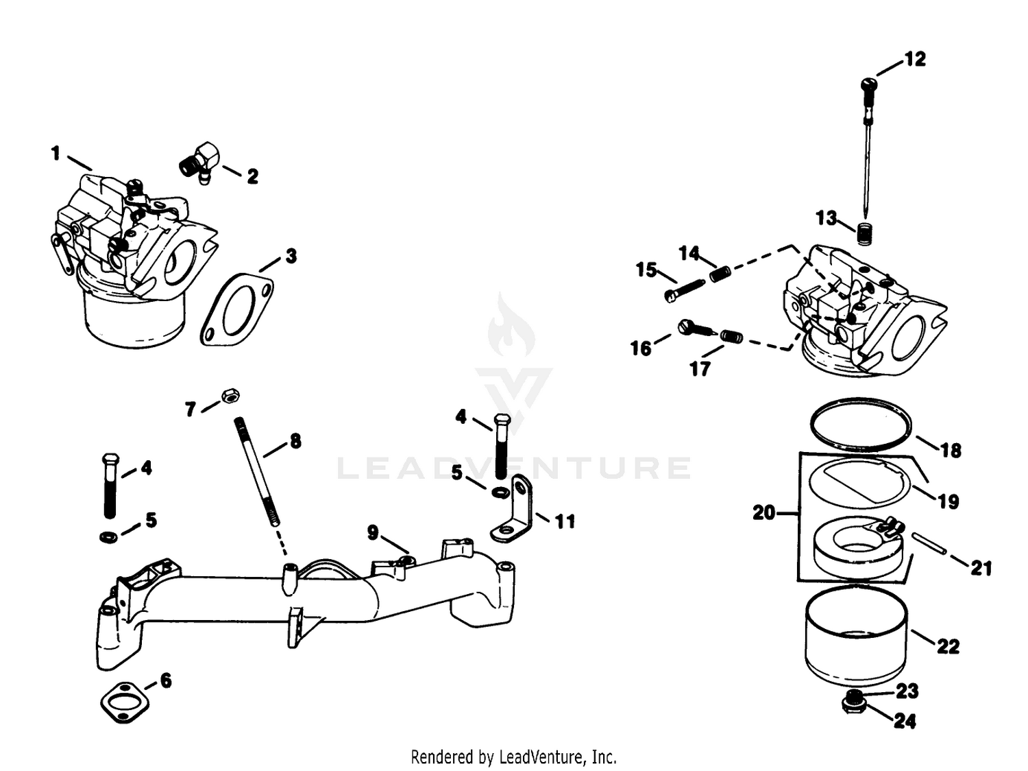 Carburetor-Engine Kohler Model No. Kt17qs Type No. 24324 (continued)
