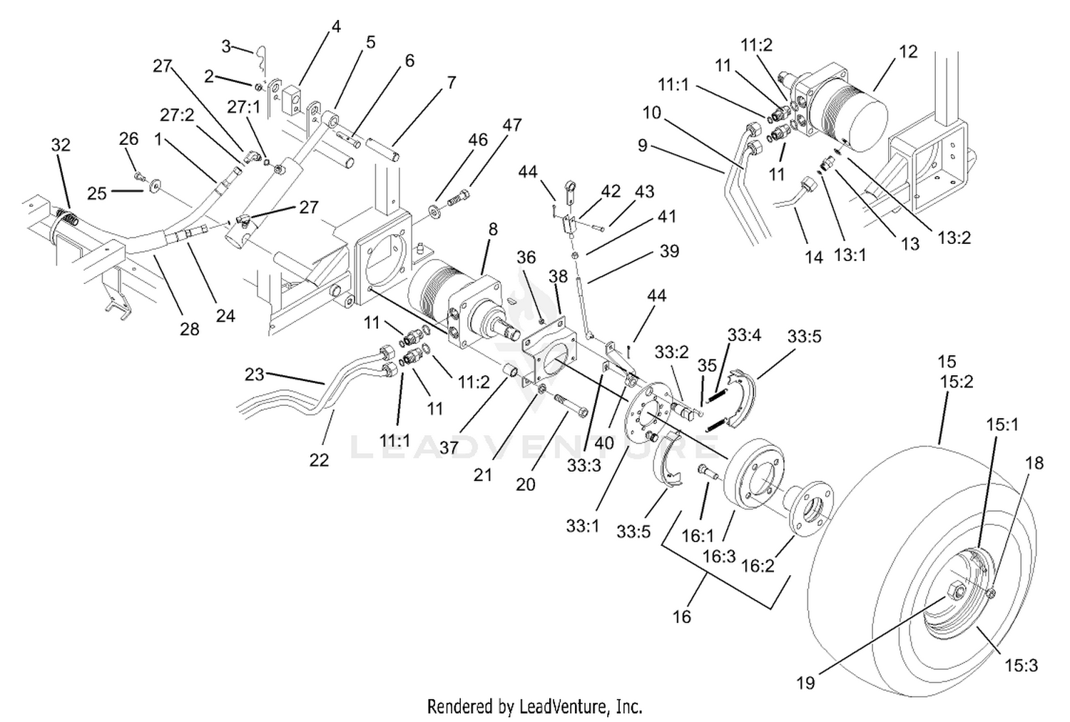 Rear Wheel and Lift Assembly