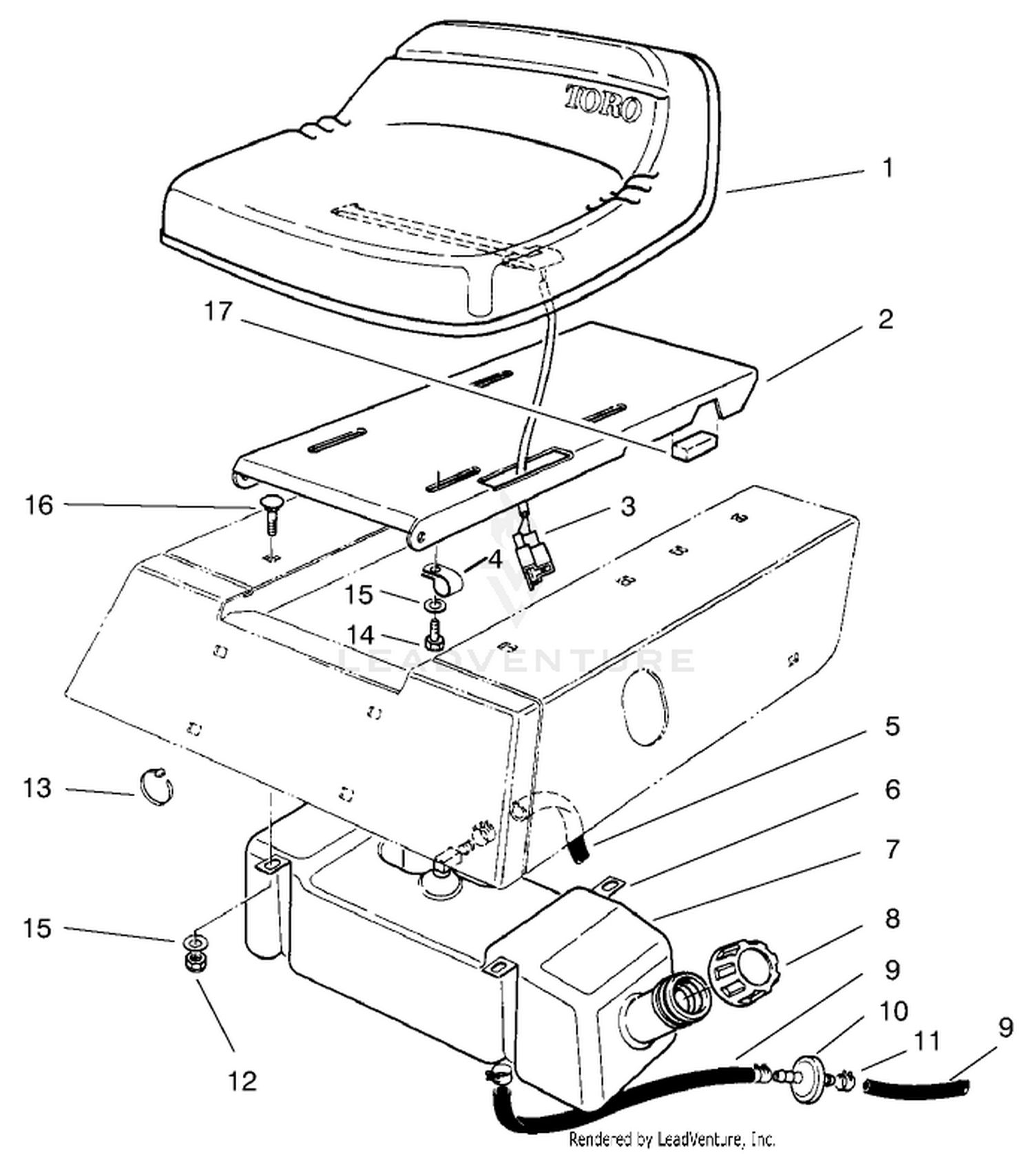 Seat  Gas Tank Assembly