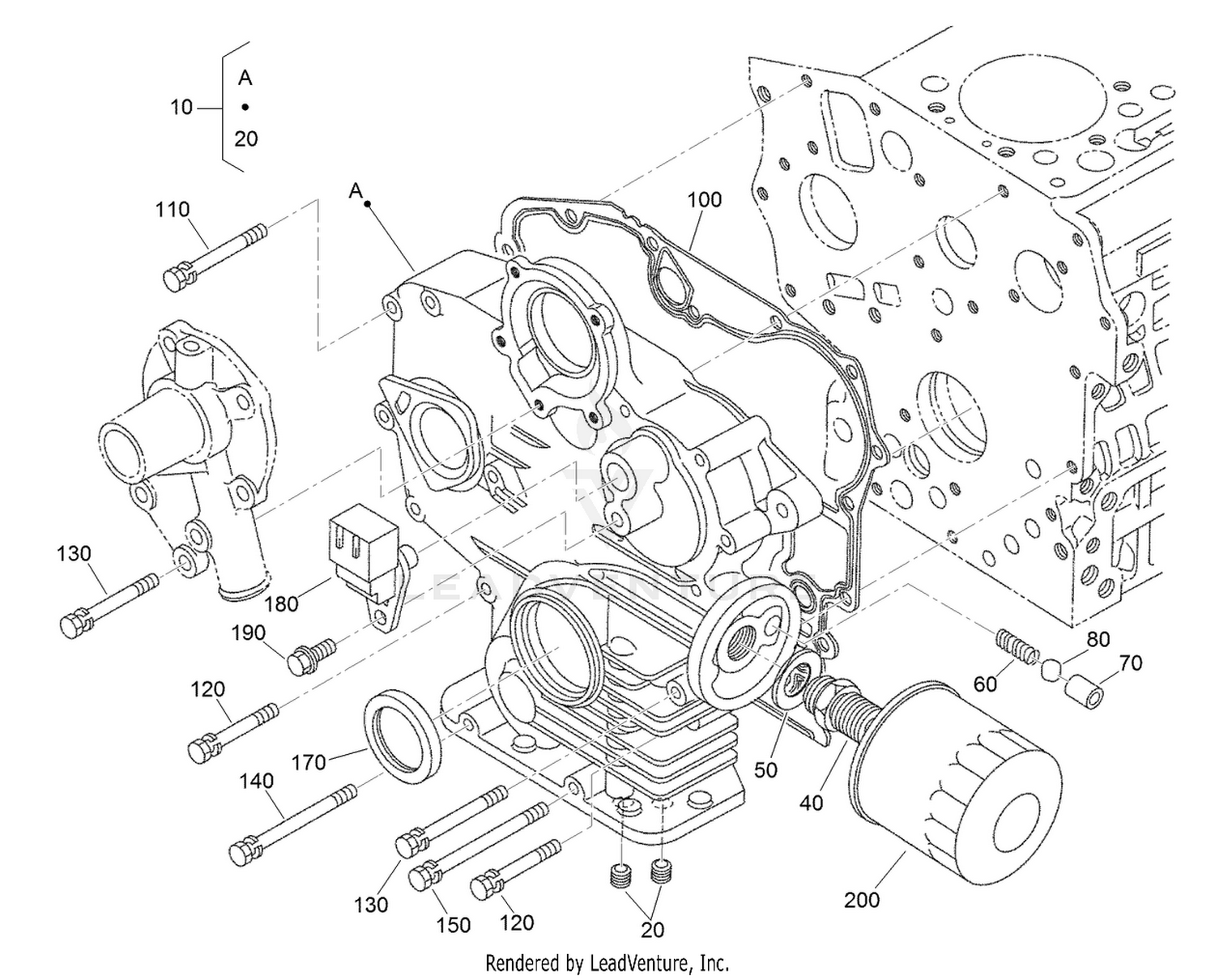 Gear Case and Oil Filter Cartridge Assembly