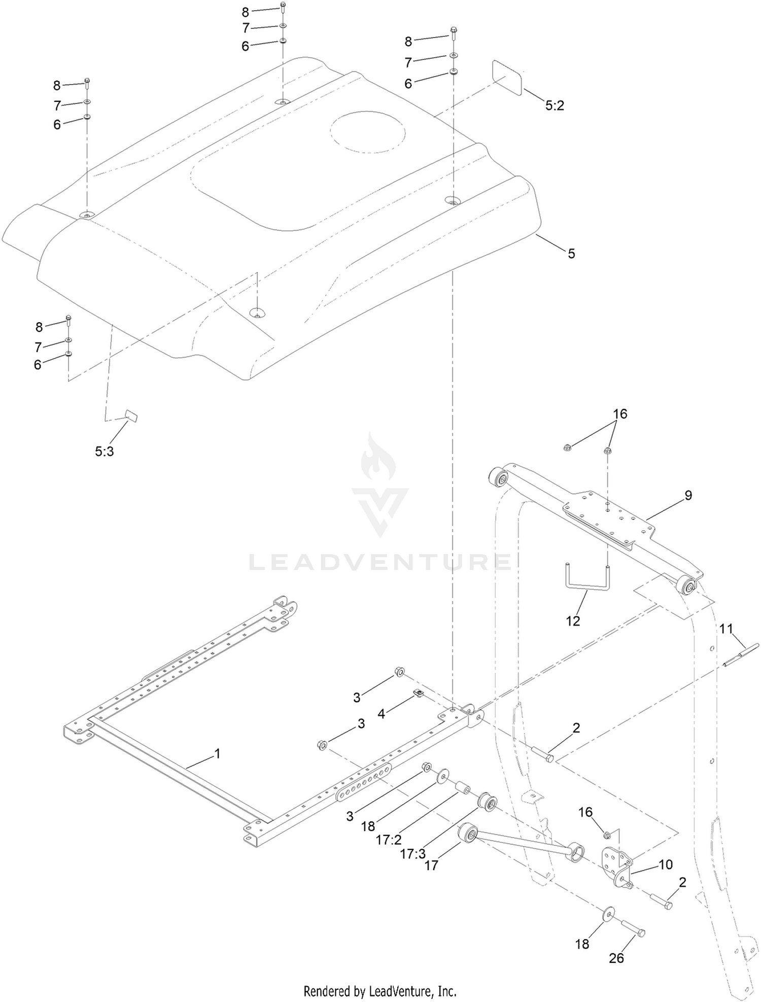 Multi Pro 1750 Turf Sprayer Sunshade Assembly
