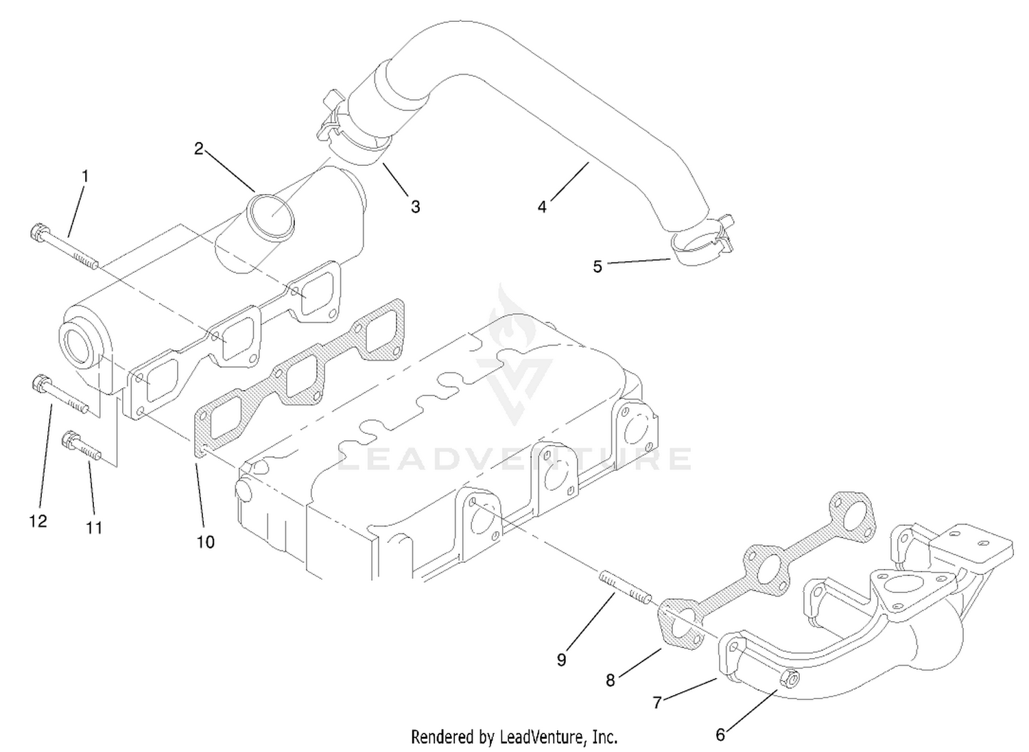 Exhaust Manifold and Gasket Assembly