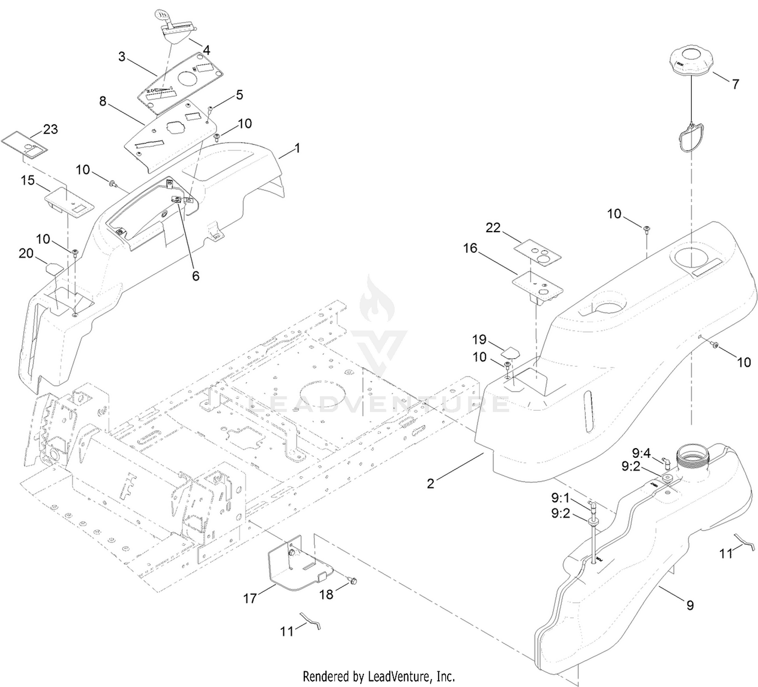 Body Styling and Fuel Tank Assembly
