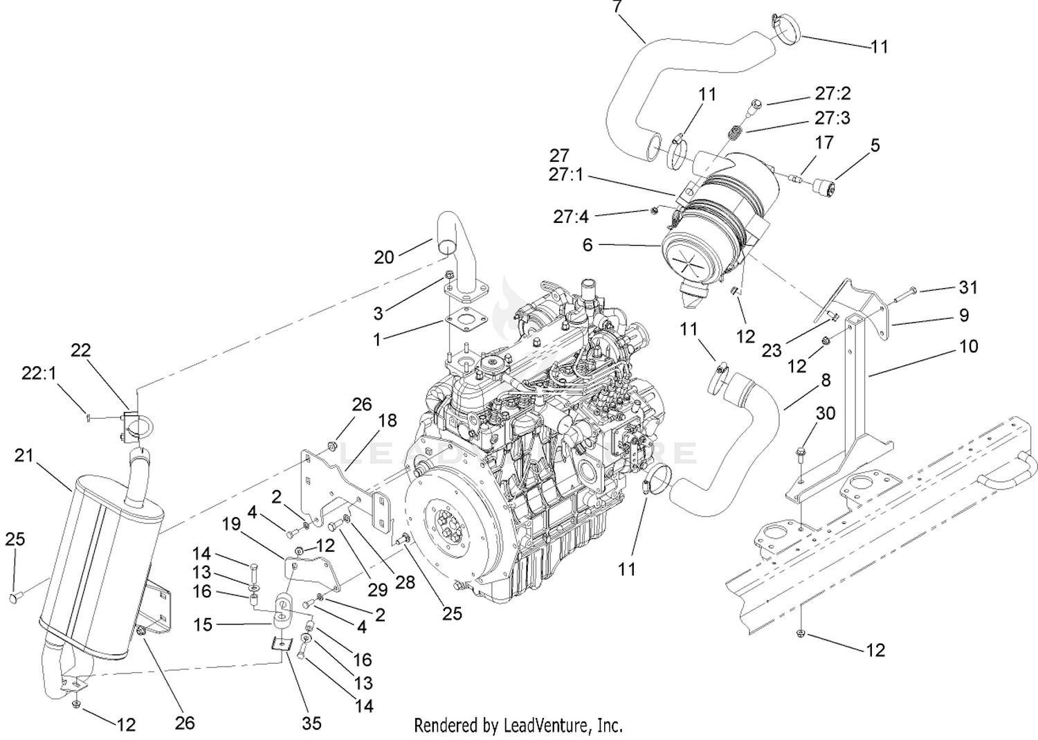 Engine Intake and Exhaust Assembly