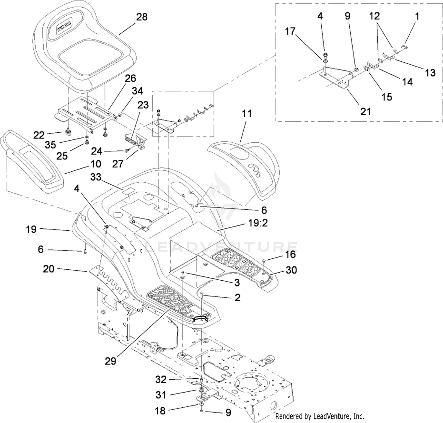 Seat and Fender Assembly