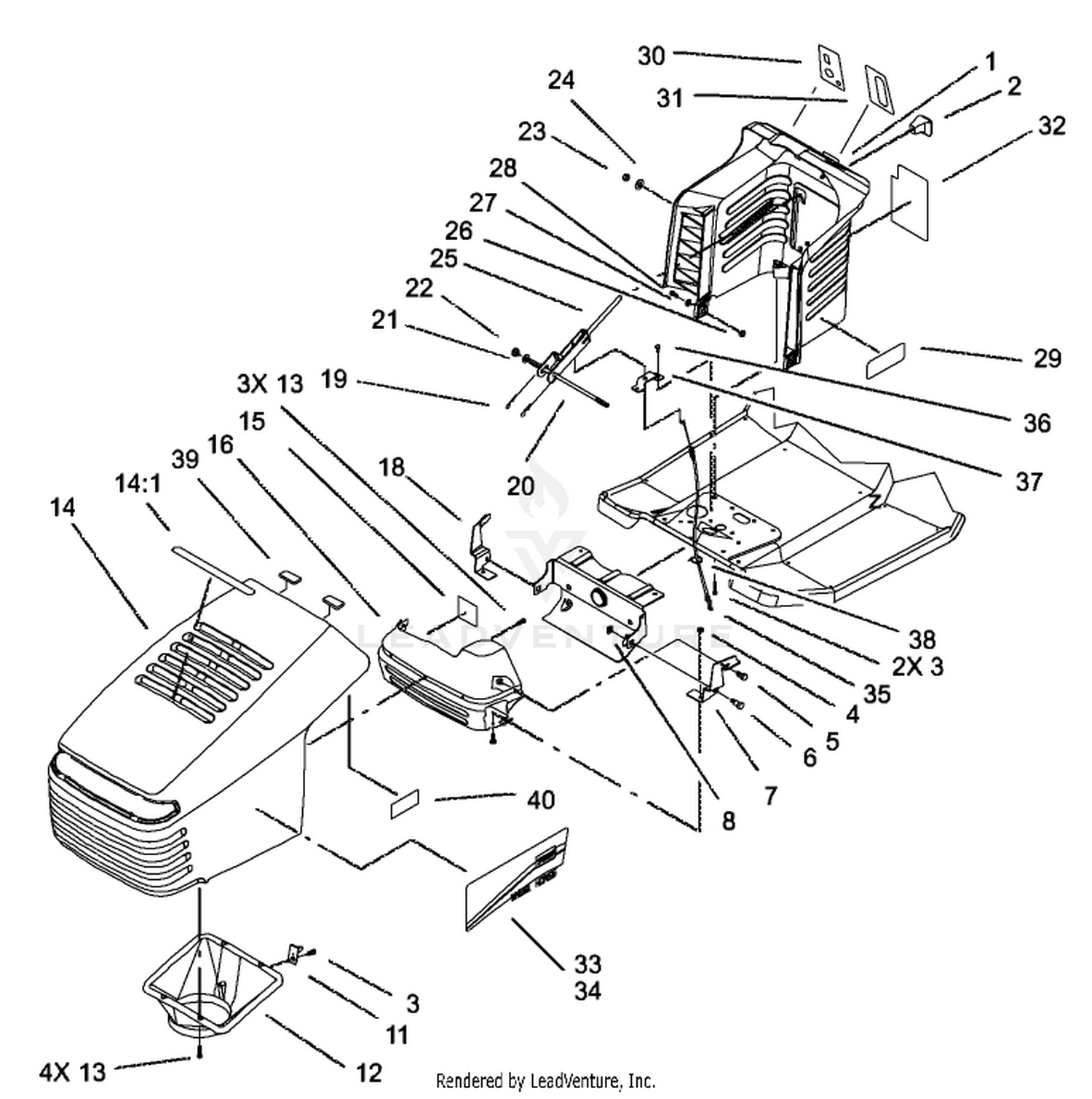 Hood and Tower Assembly