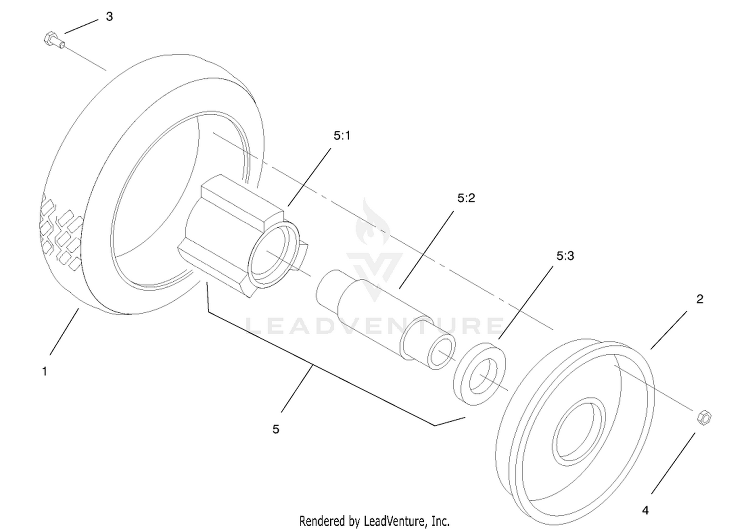 Front Wheel and Tire Assembly No. 53-7720