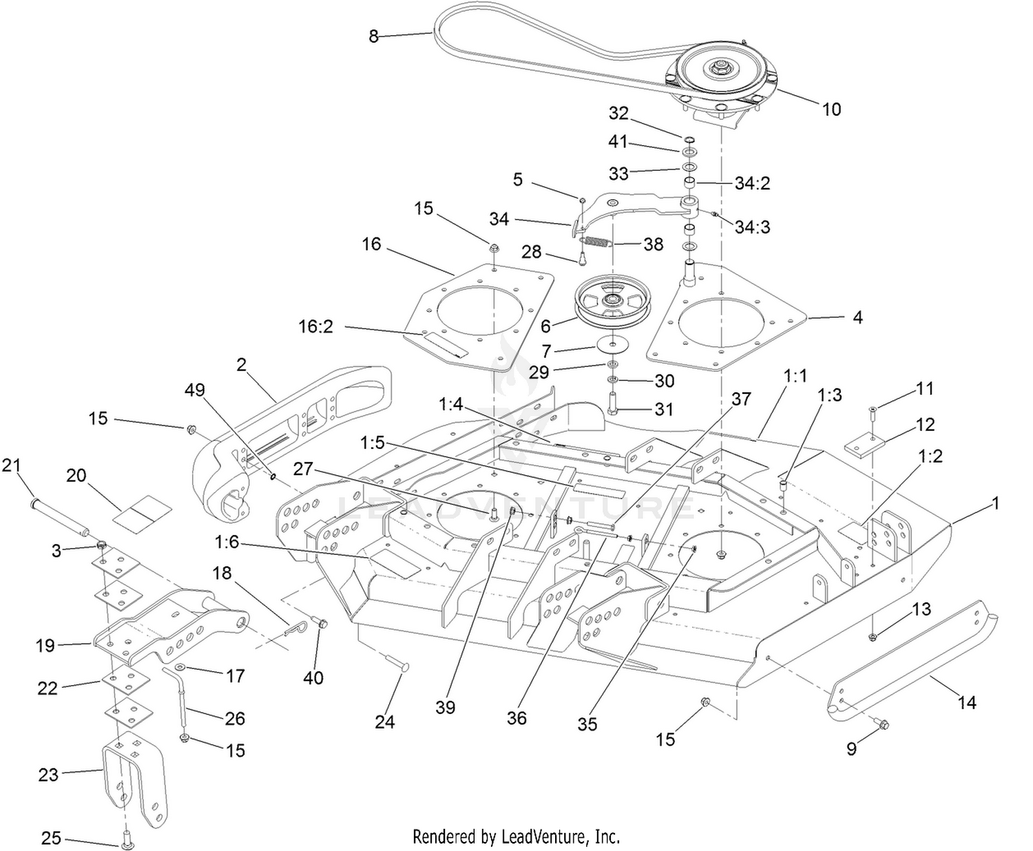 Right Deck, Idler and Skid Assembly