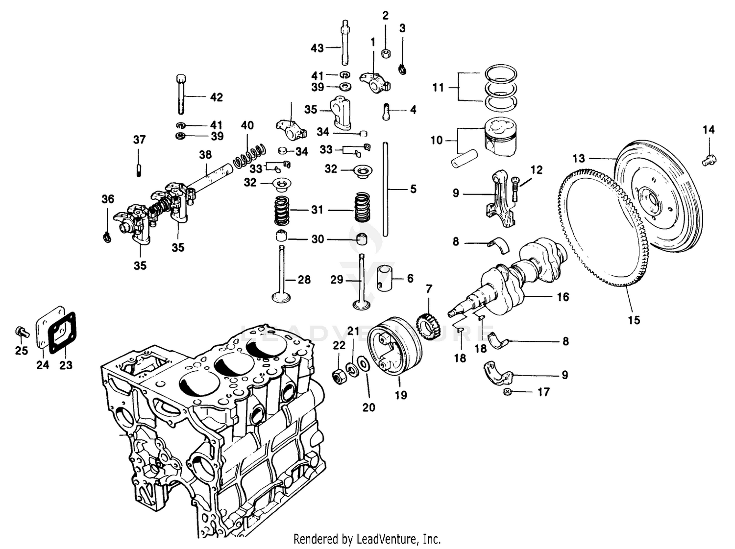 Valves And Crankshaft Assembly