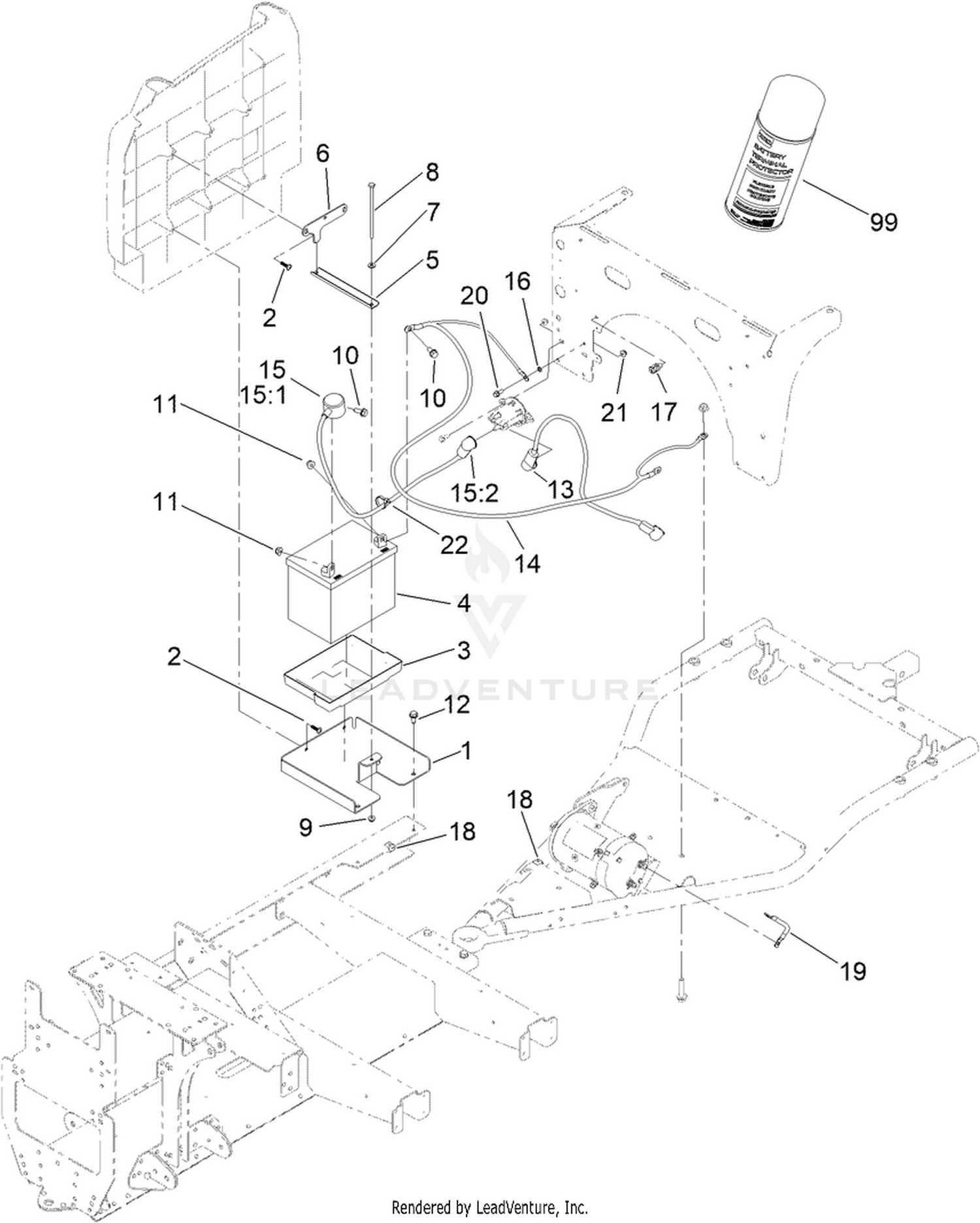 Battery and Cable Assembly