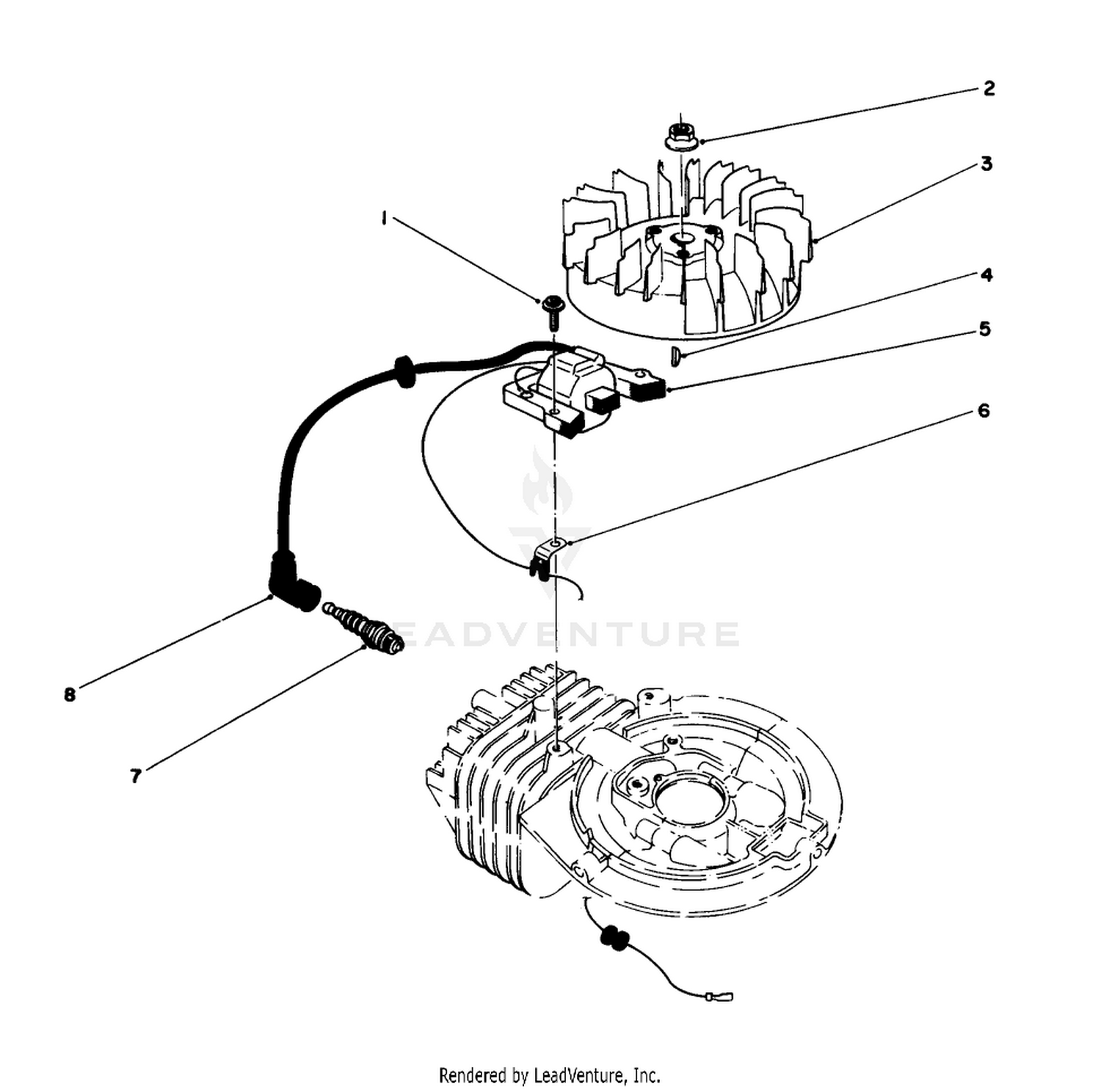 Flywheel  Magneto Assembly (engine Model No. 47ph7)