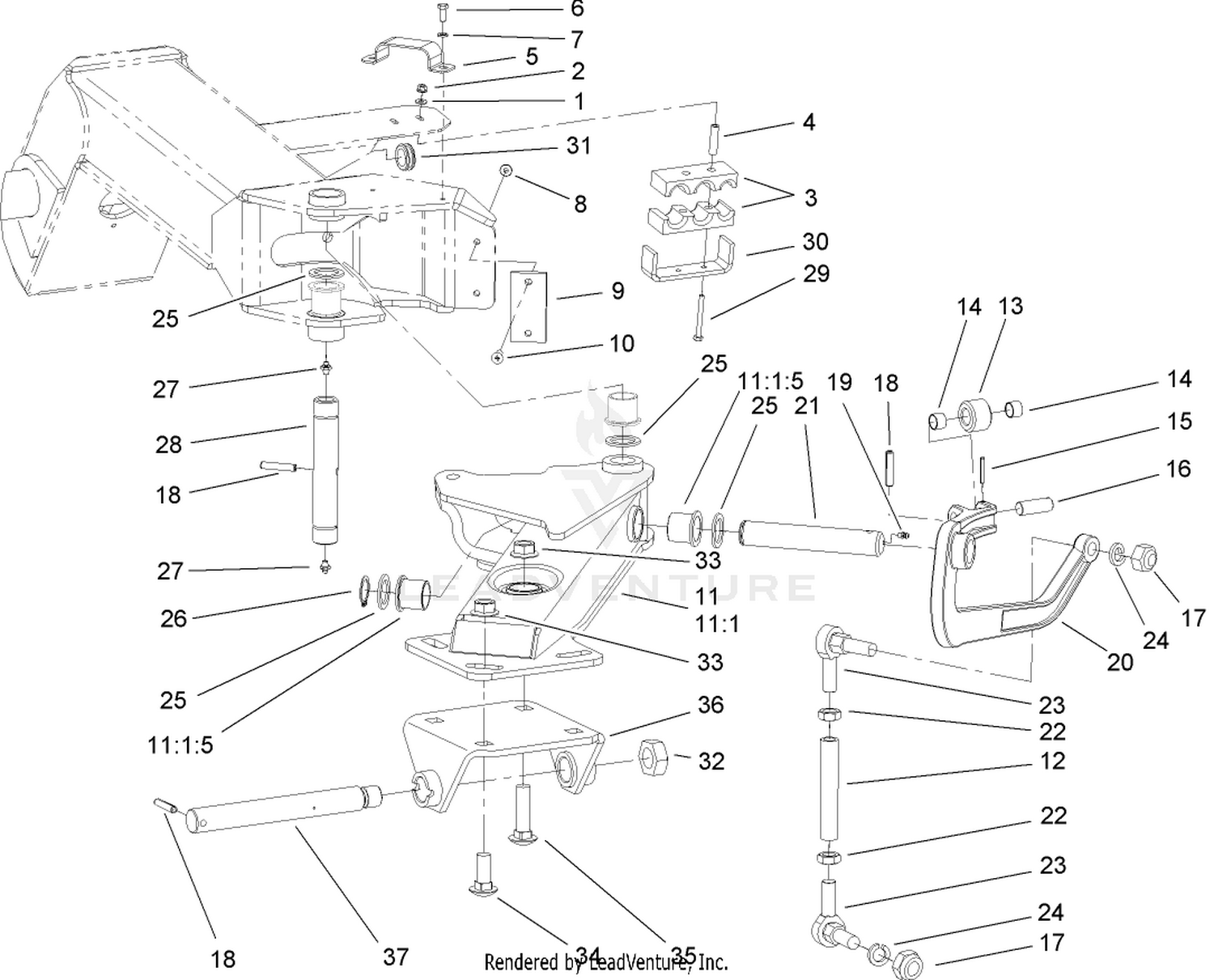 Outer Wing Deck Lift Assembly