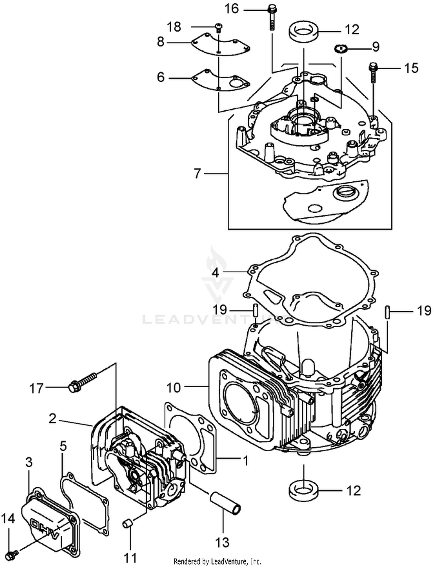 Cylinder and Crankcase Assembly