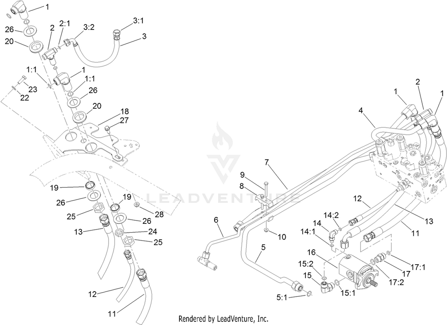 Rear Hydraulic Reel Drive and Hose Assembly