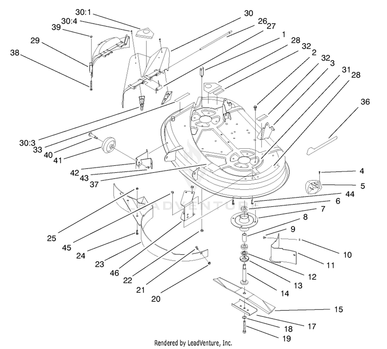 Deck Assembly (38" Cutting Unit)