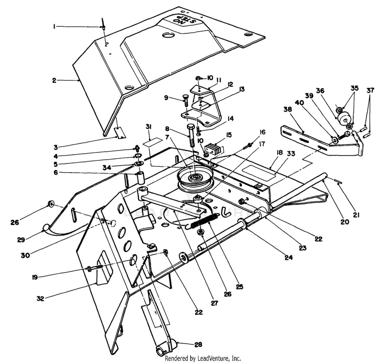 Center Deck Model No. 30592 Right Wing Assy.