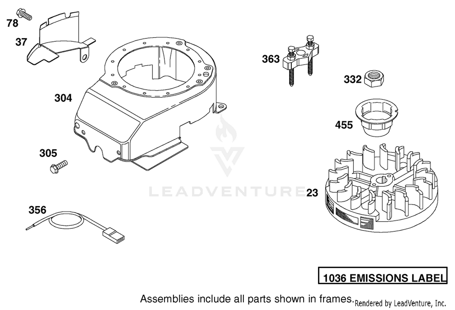Flywheel And Blower Housing Assembly Briggs And Stratton Model 12f802-1770-B1