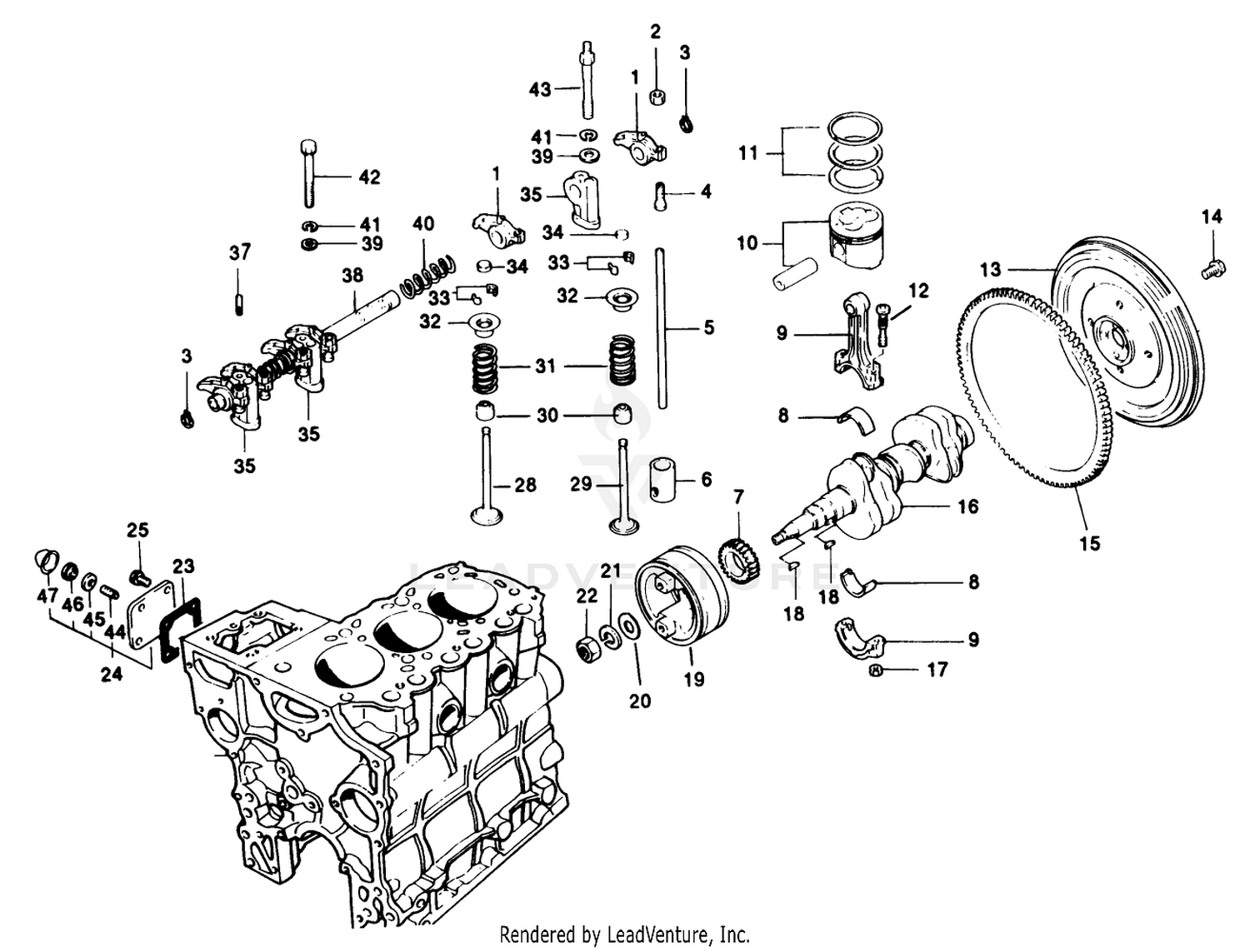 Valves And Crankshaft Assembly