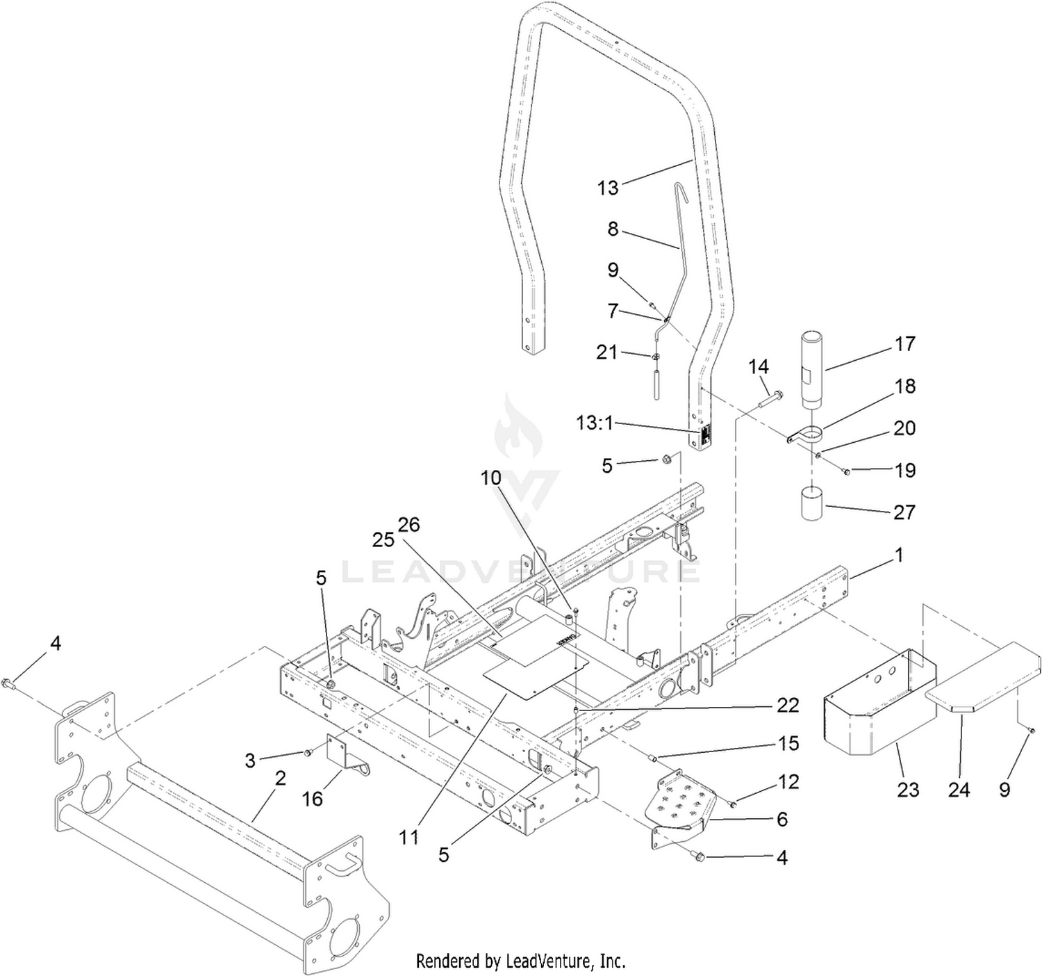 Frame and Roll-Over Protection System Assembly