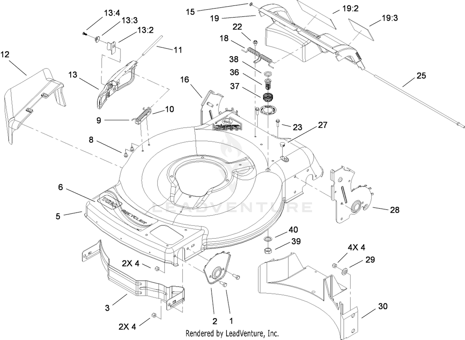 Deck, Side Chute and Rear Door Assembly