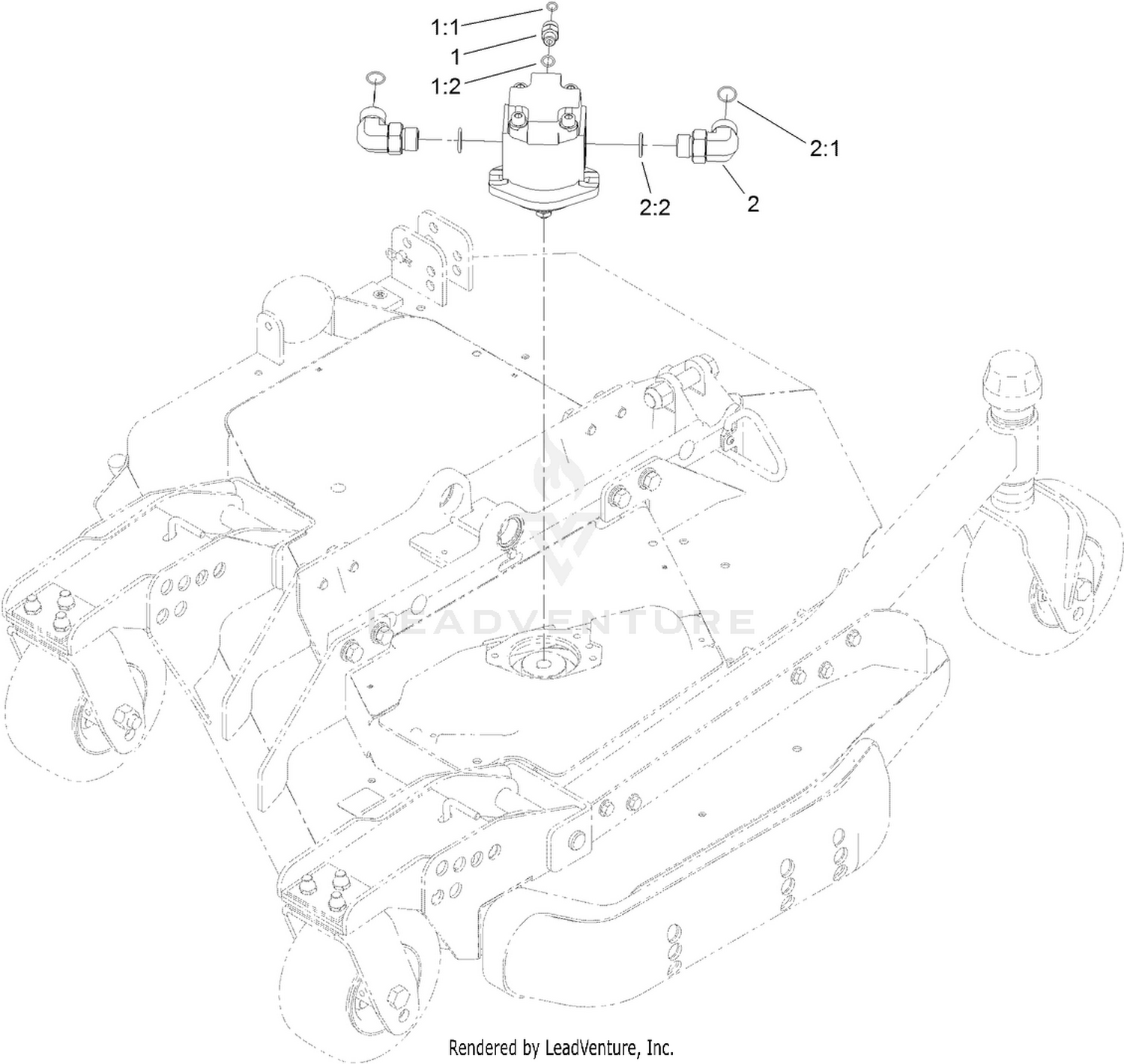 Left Deck Hydraulic Fitting Assembly