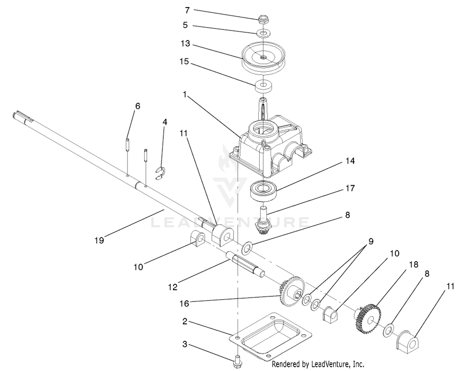 Gearcase Assembly No. 104-7593