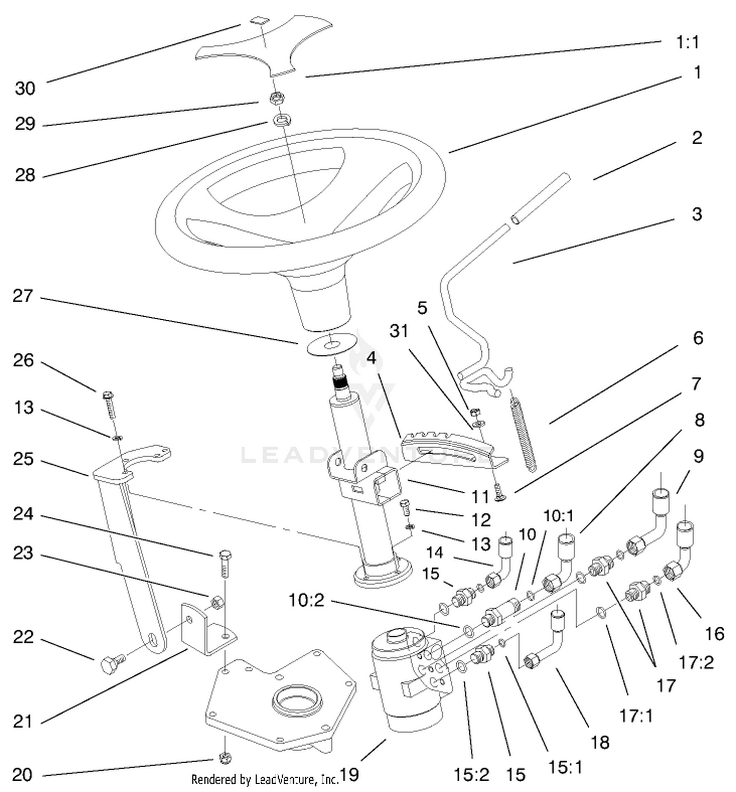 Power Steering And Tilt Assembly