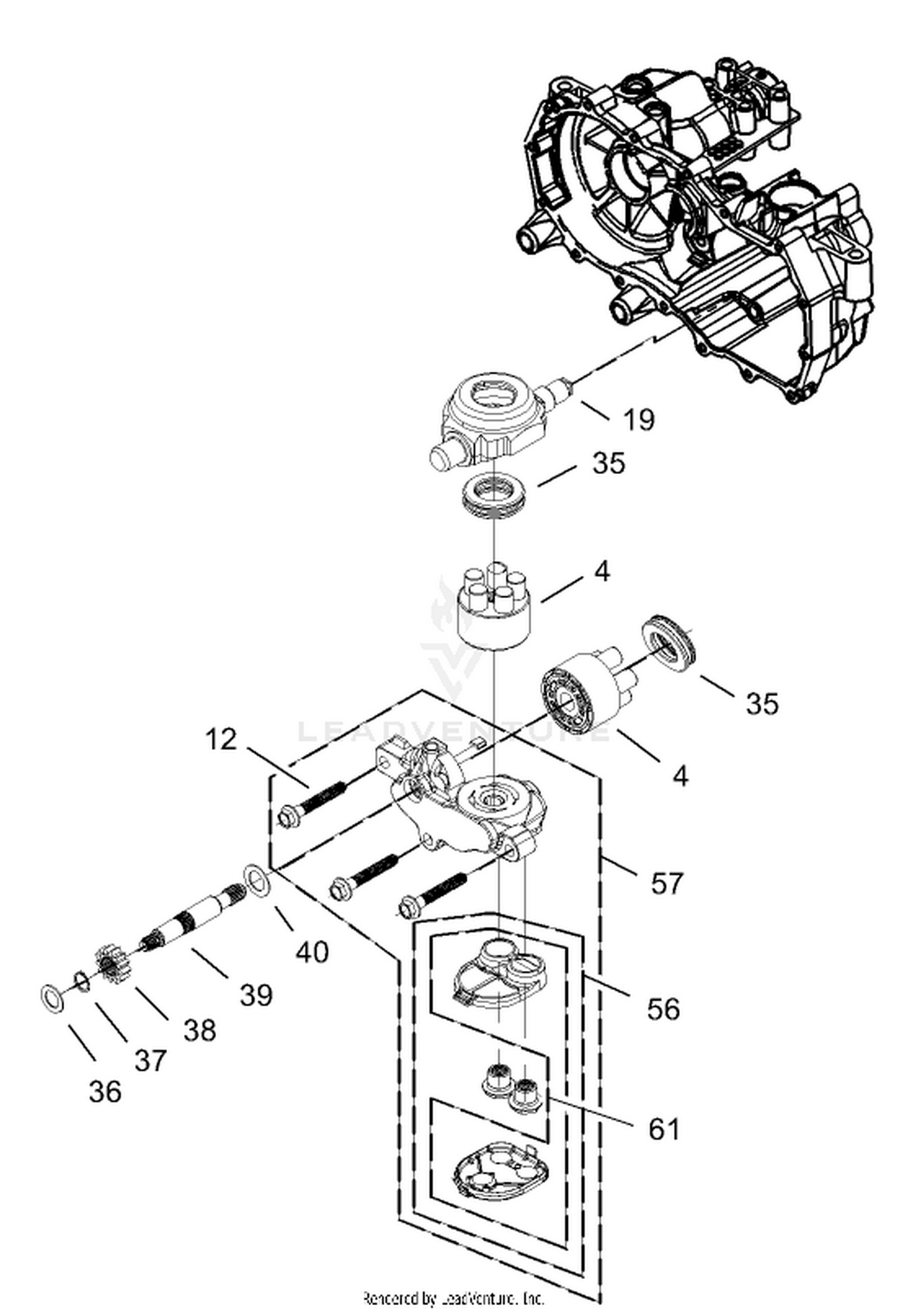 Cylinder Block Assembly RH Hydrostat No. 105-3491