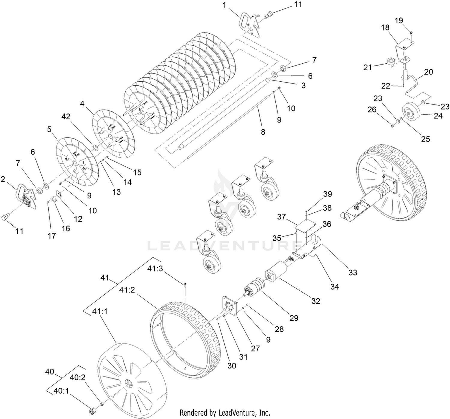Wheels and Drive Motor Assembly