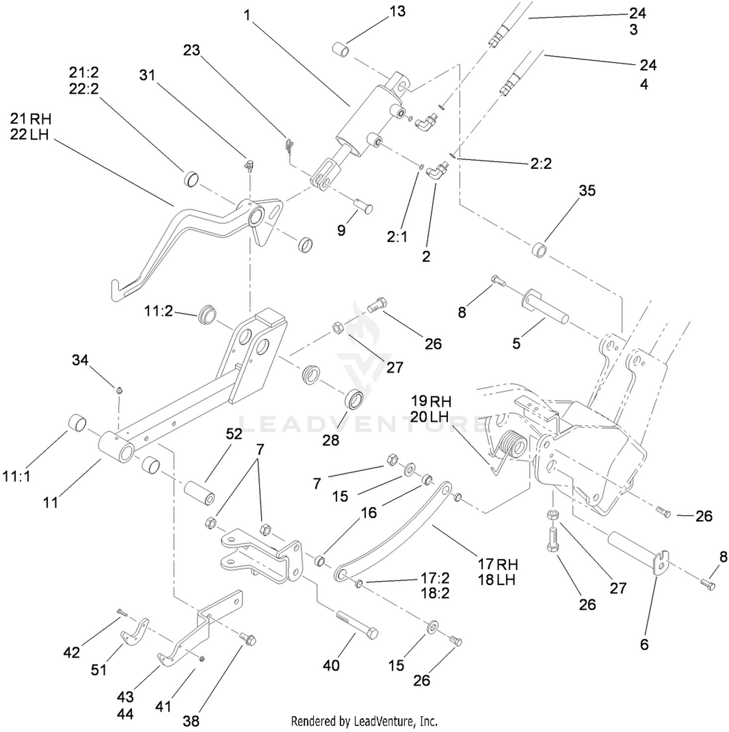 Left Hand and Right Hand Lift Arm Assembly