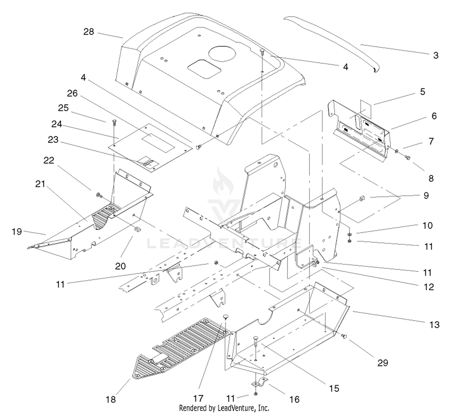 Fender  Footrest Assembly