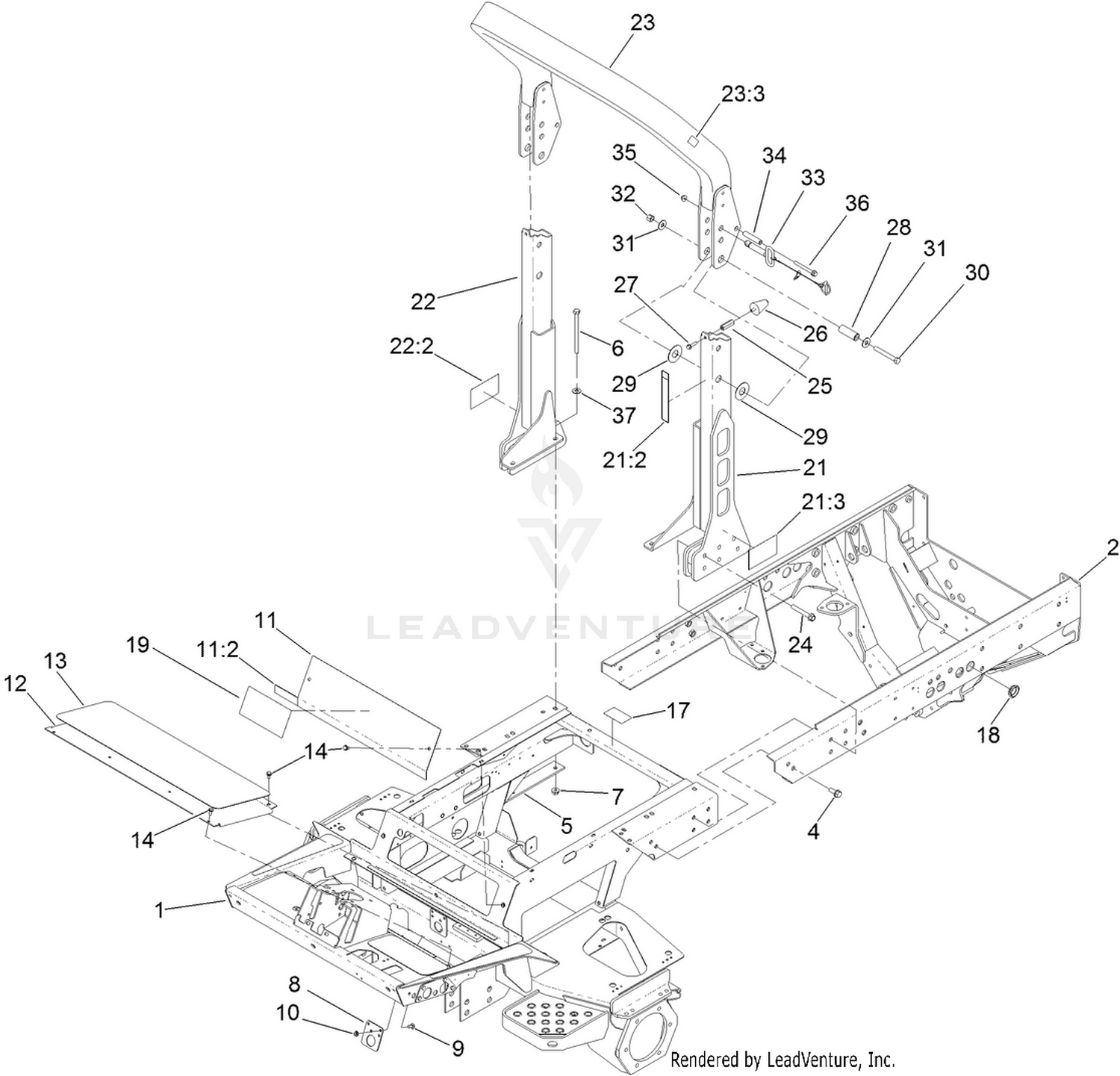 Frame and Roll-Over Protection System Assembly