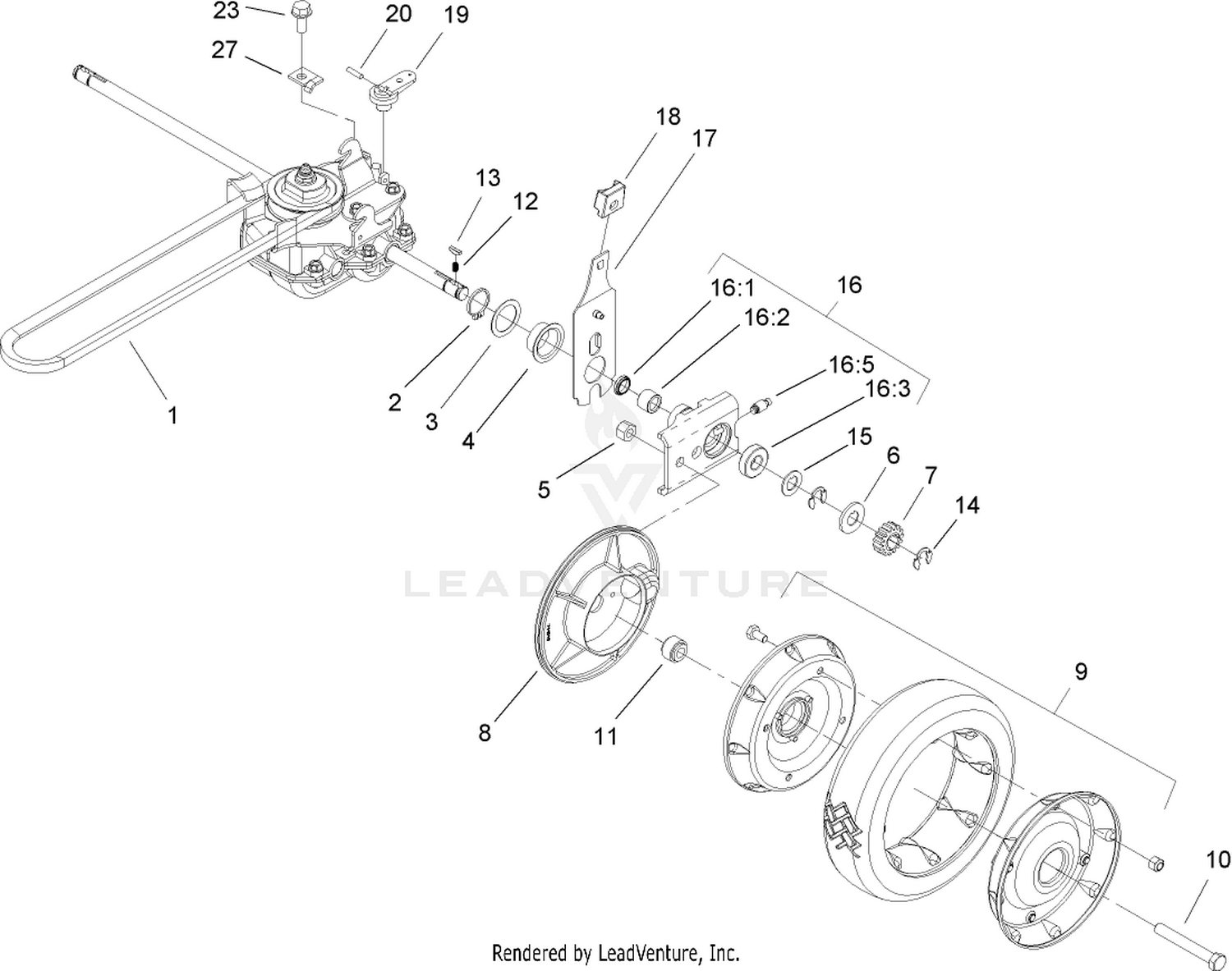 Rear Drive and Wheel Assembly