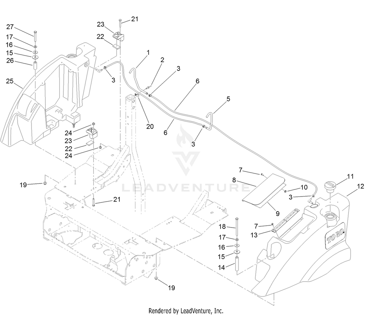 Left-Hand and Right-Hand Fuel Tank Assembly
