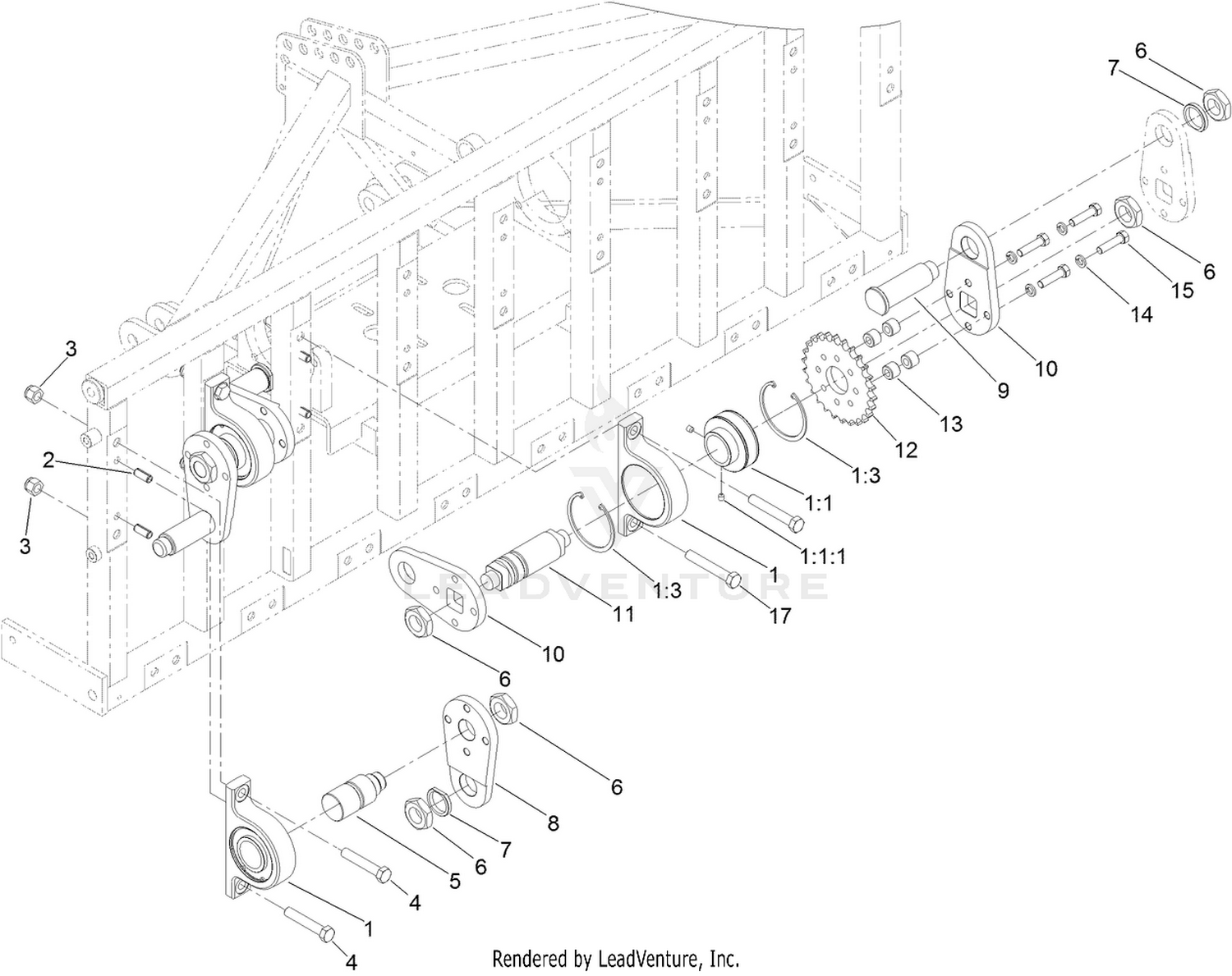Left to Right Crankshaft Assembly