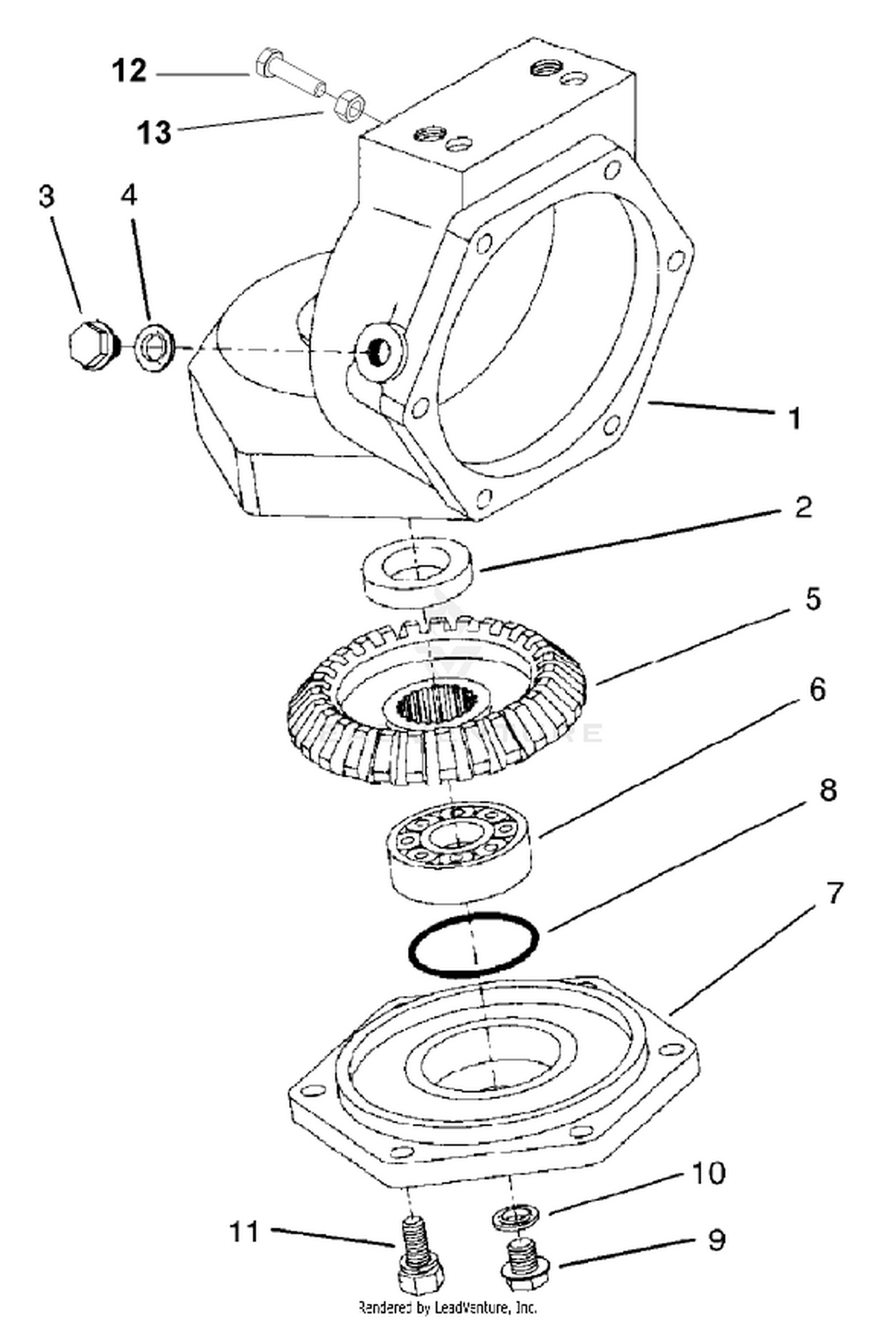 Rear Axle Assembly No. 95-7501 (Continued)  Axle Case Assembly