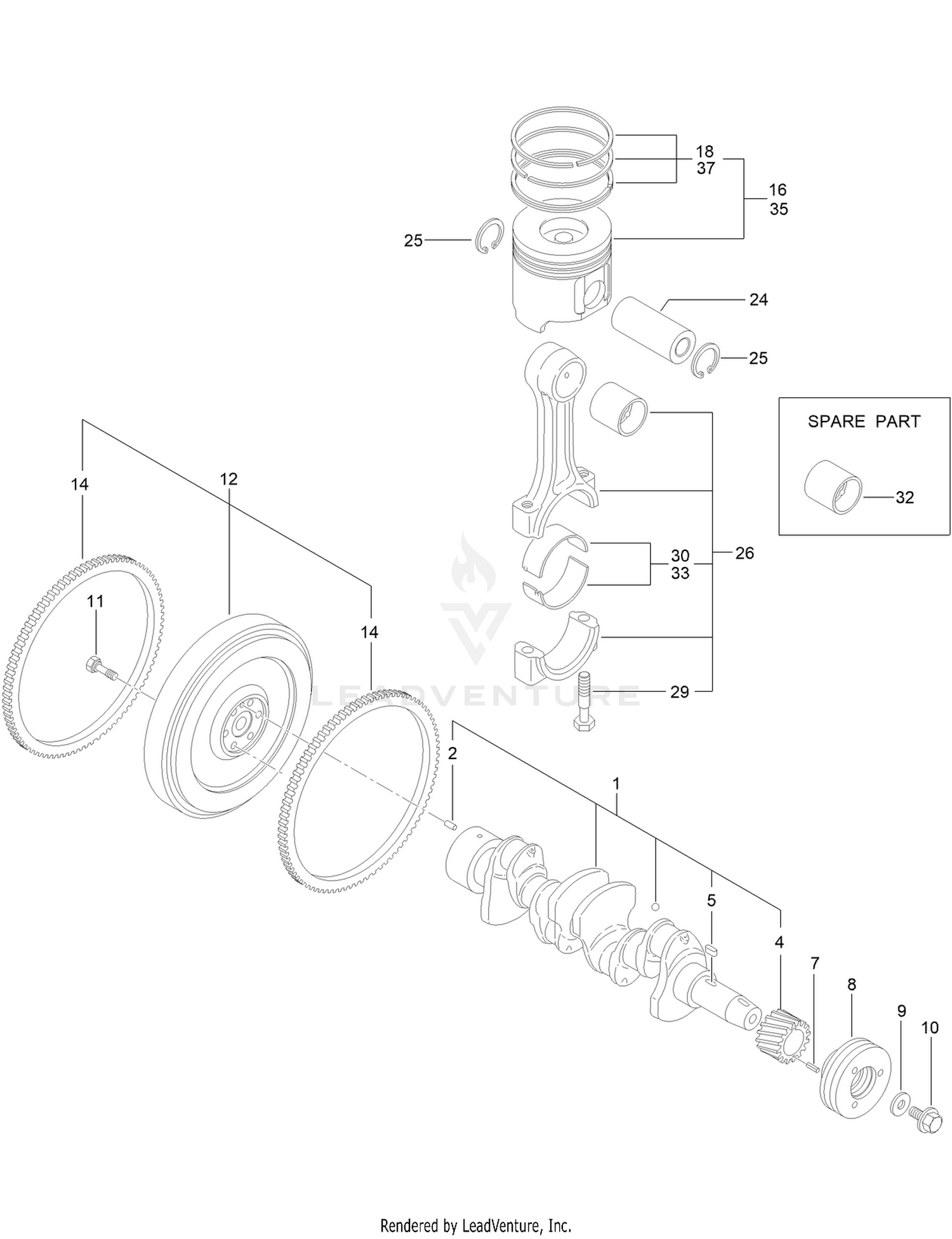 Crankshaft and Piston Assembly