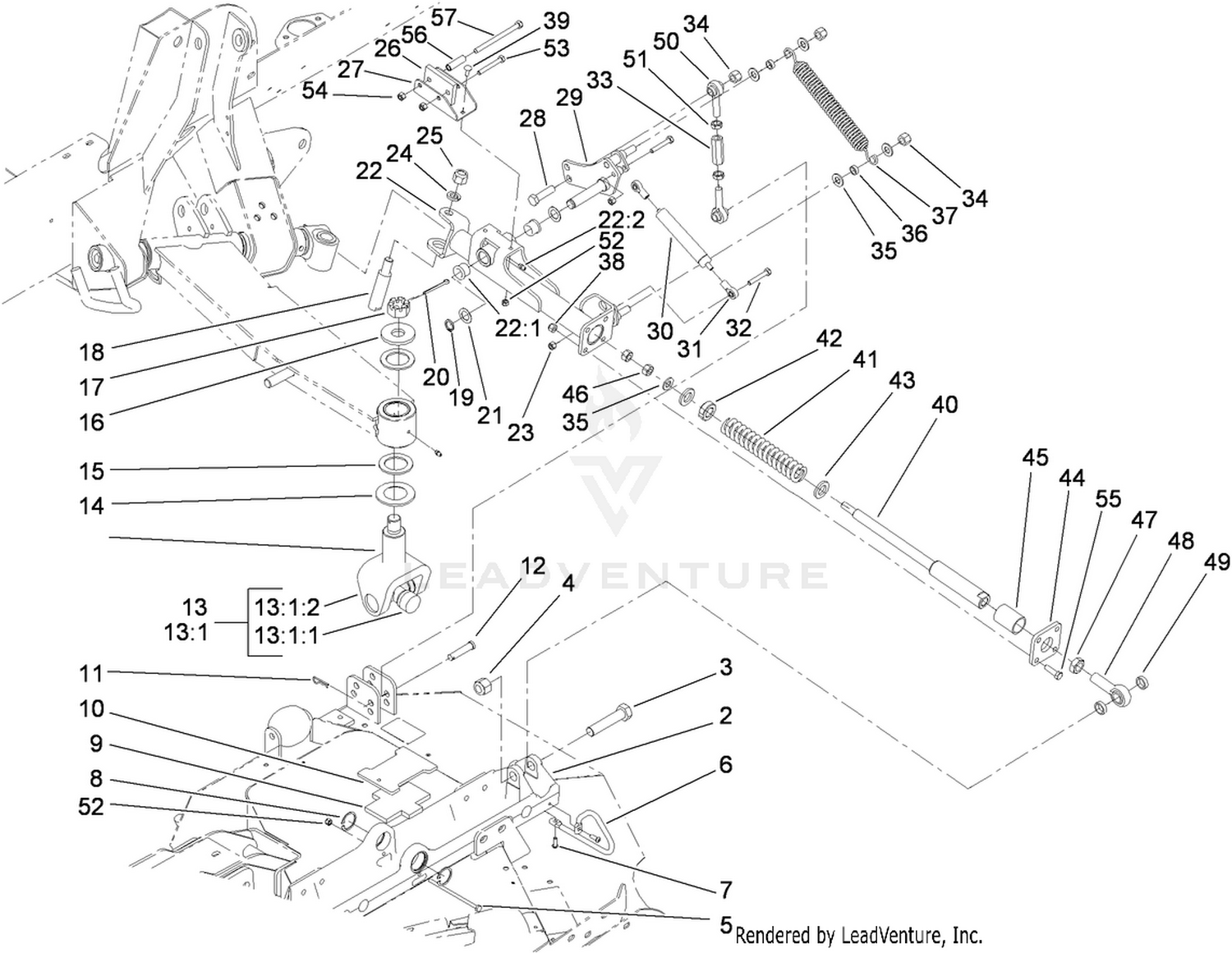 Side Deck Lift Arm and Damper Assembly
