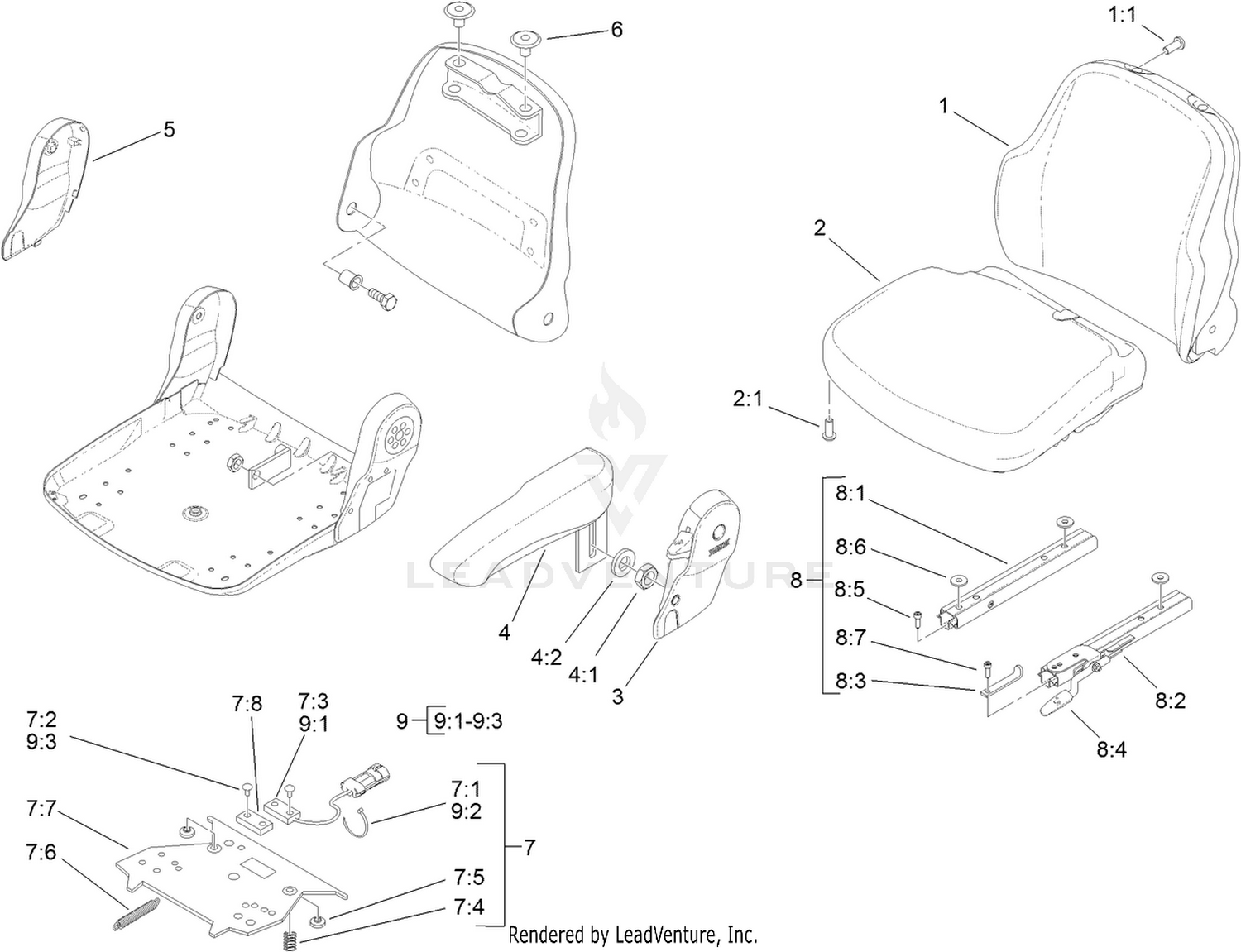 Cloth Premium Seat Assembly No. 117-9429