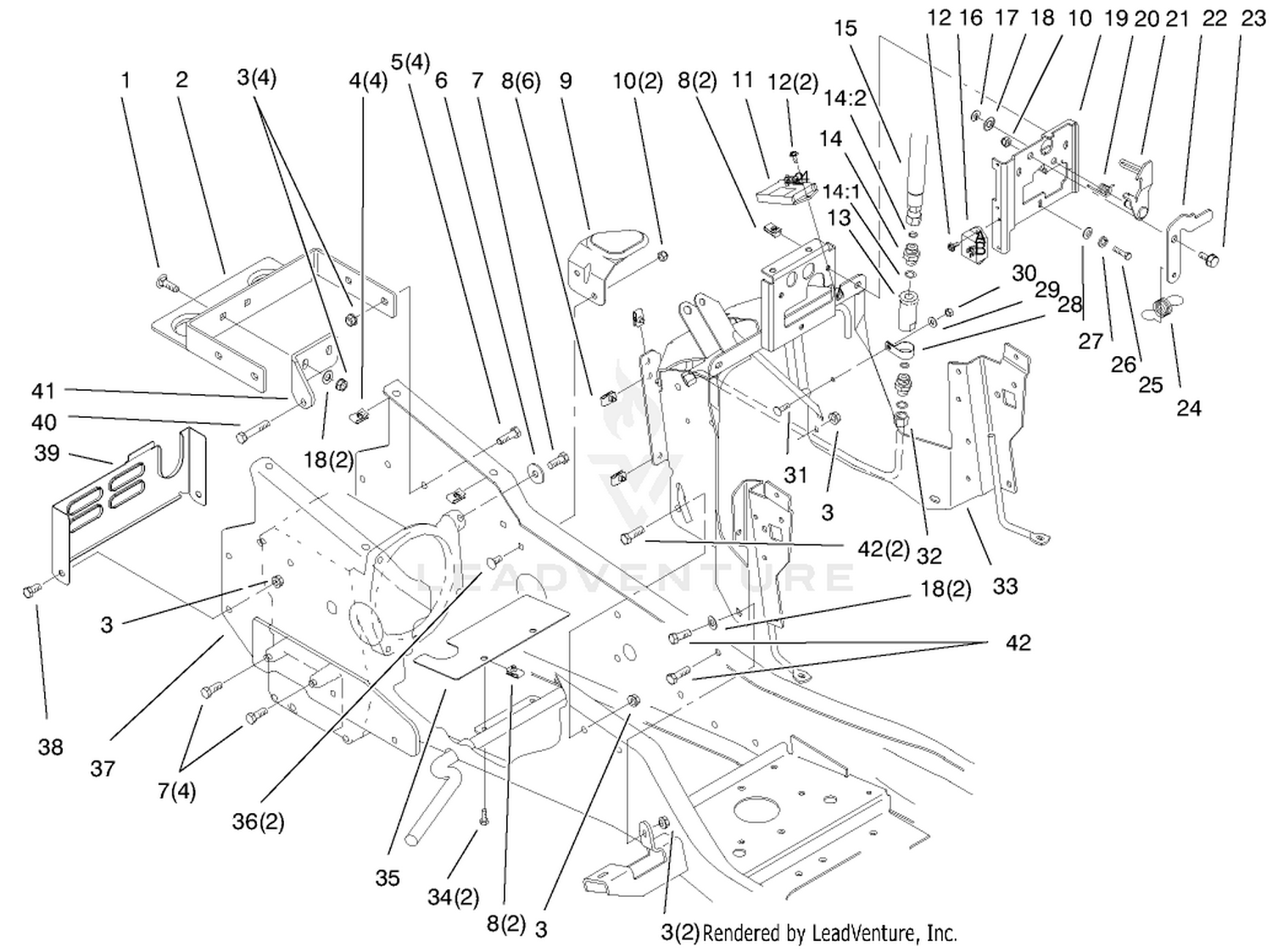 Steering Tower  Fuel Tank Support Assembly