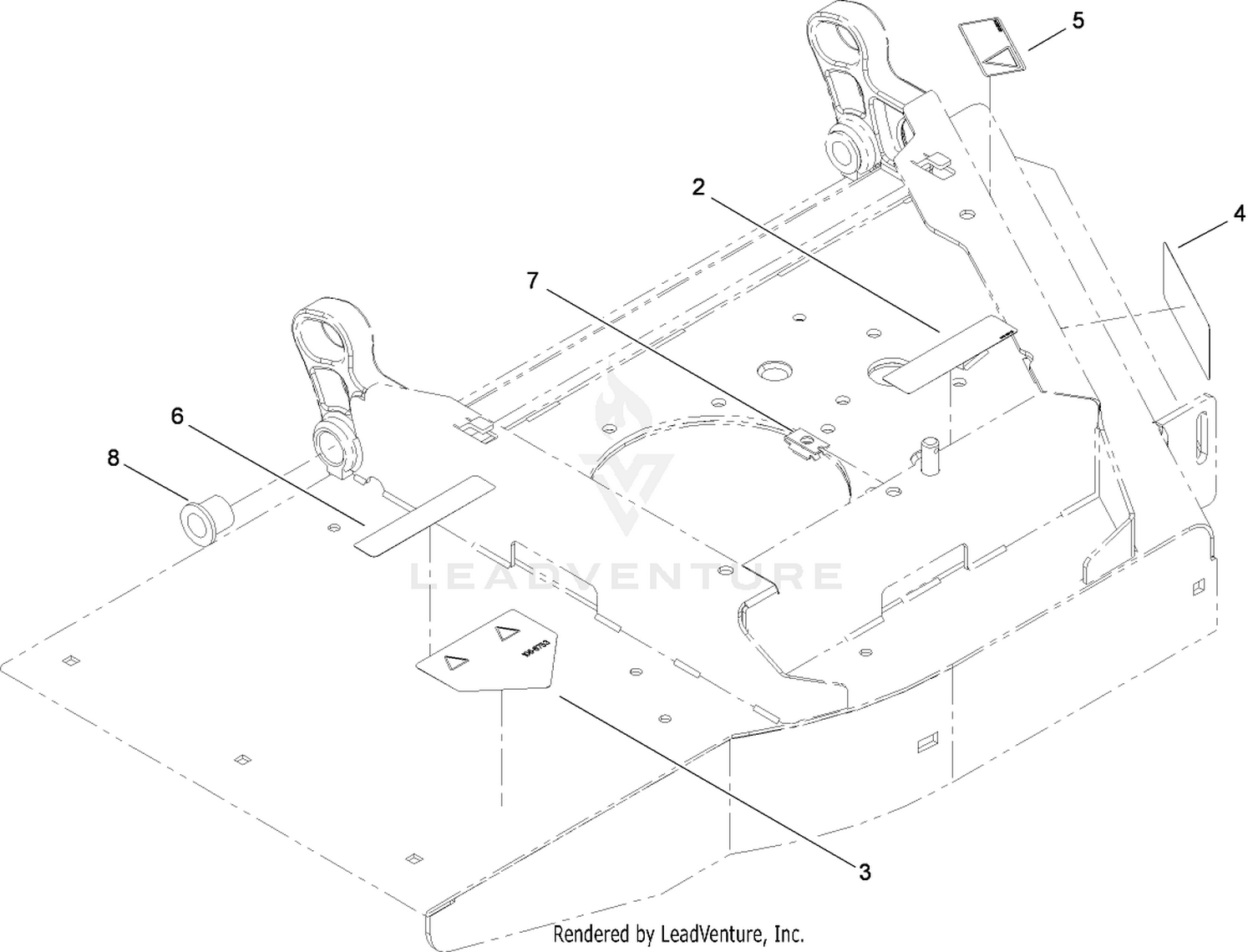 Right Front Deck and Decal Assembly No. 110-5914