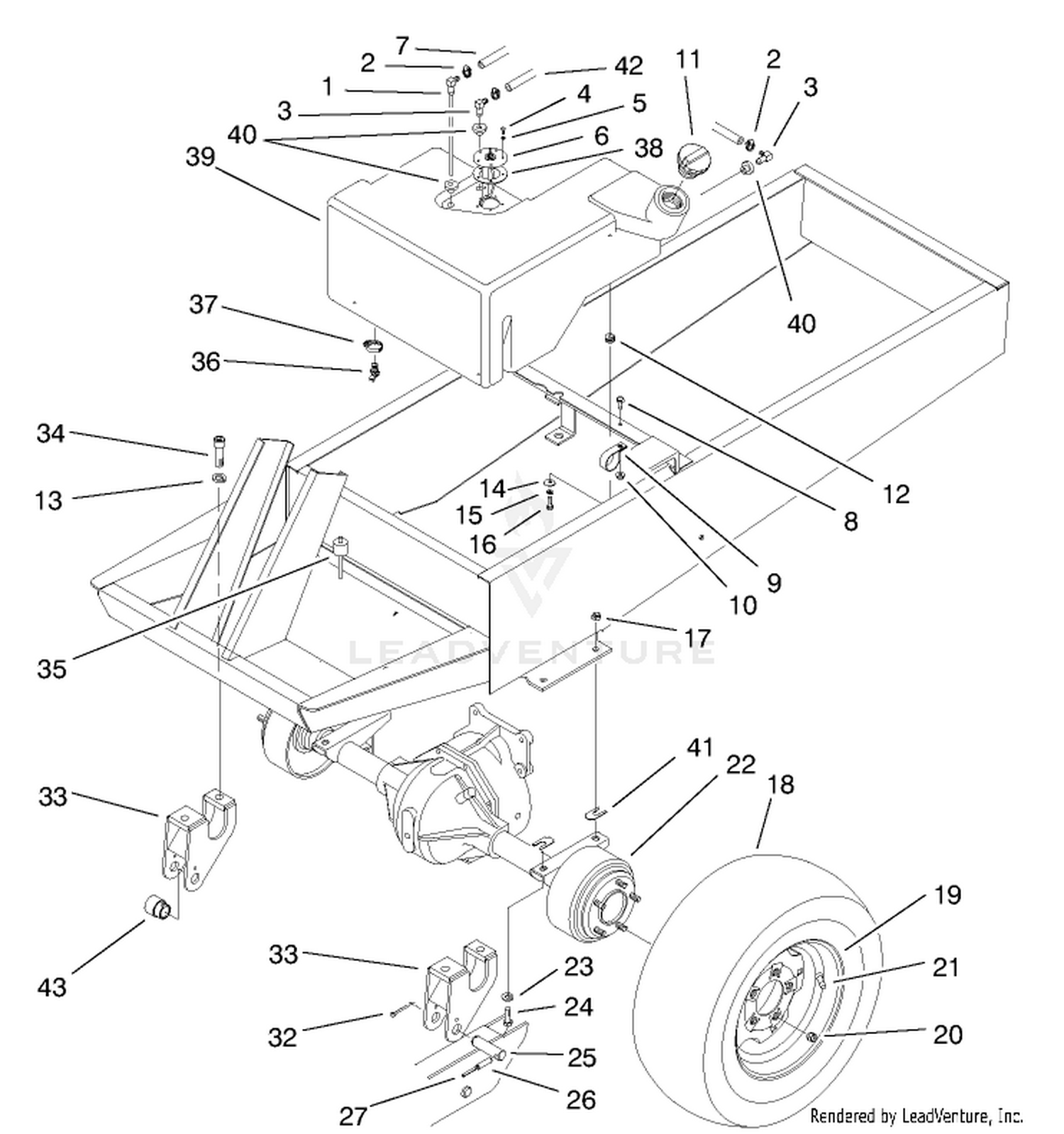 Fuel Tank And Axle Asm