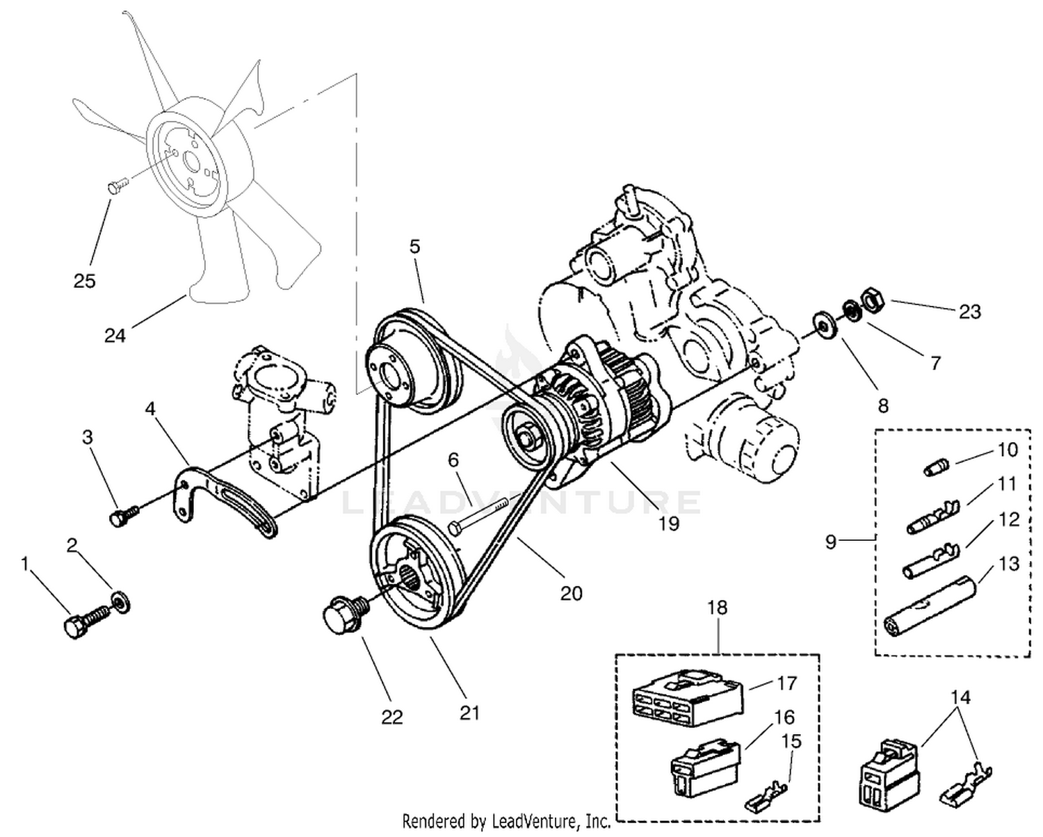 Alternator and Pulley Assembly