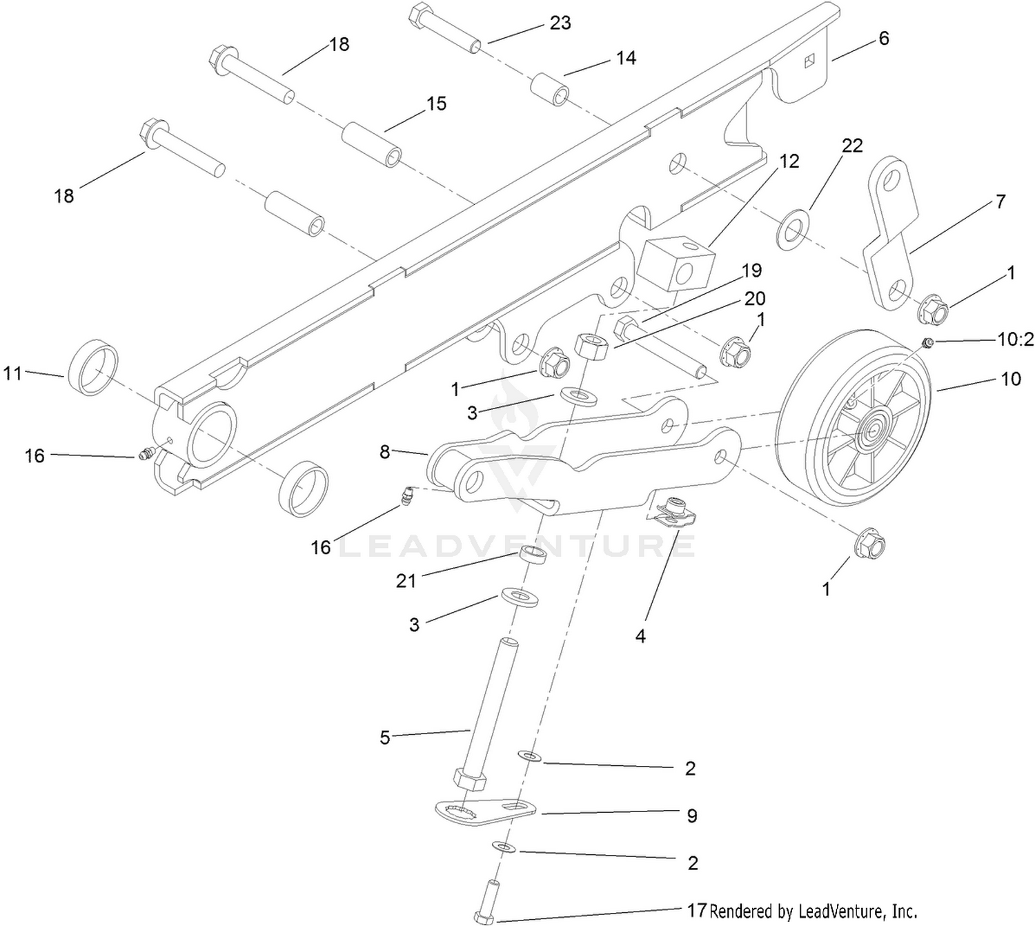 LH Trailing Arm Assembly No. 117-8470