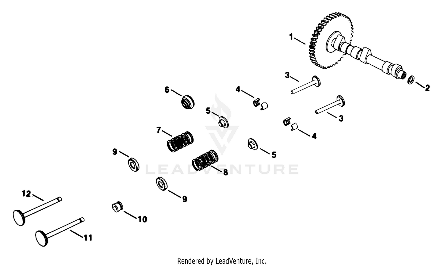 Camshaft  Valves-Kohler Engine Model No. Kt17qs Type No. 24324 (continued)