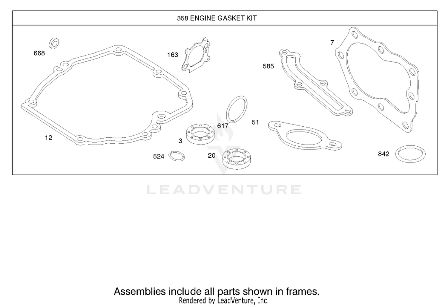 Gasket Assembly Briggs and Stratton Model 12H802-1720-B1