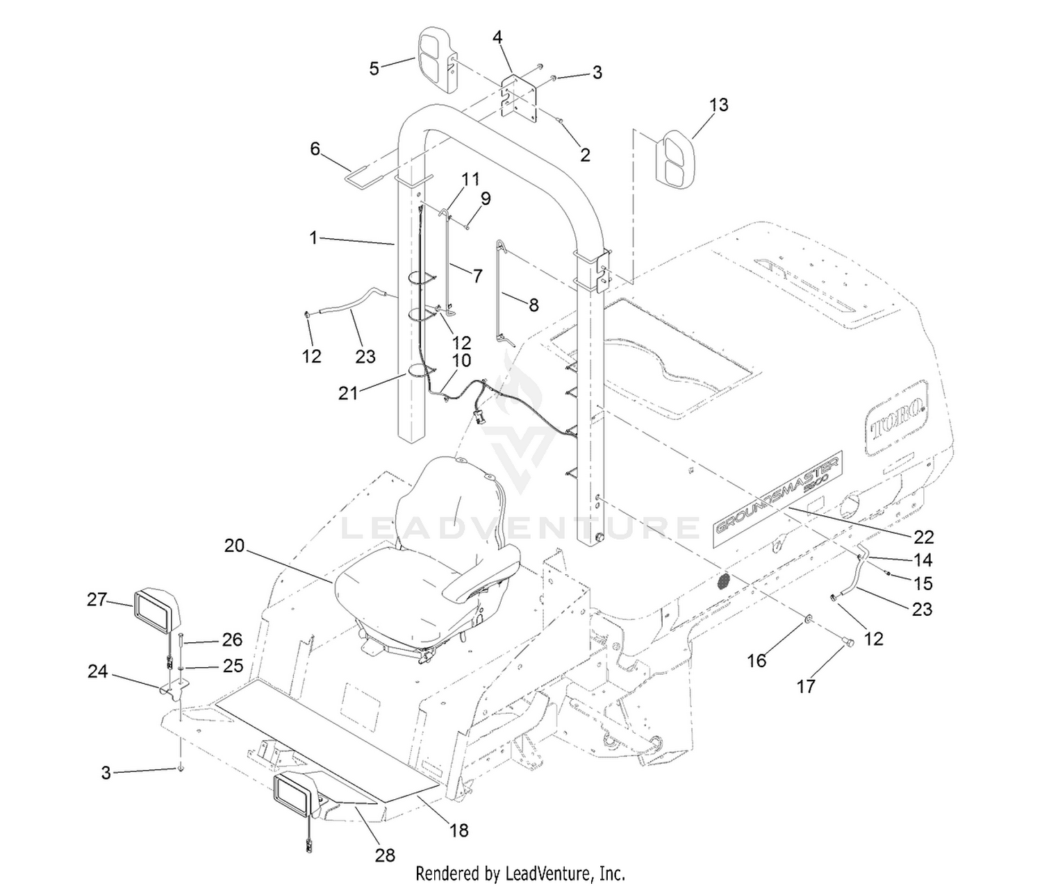 Roll-Over Protection System Assembly  For ROPS Model Only