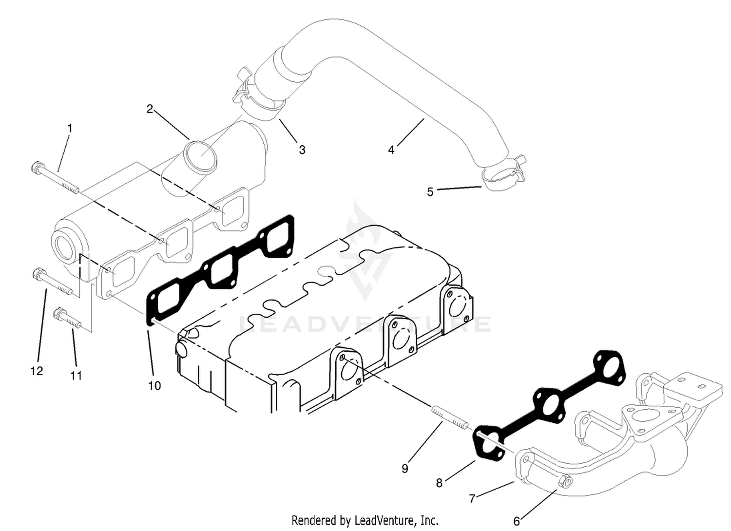 Exhaust Manifold and Gasket Assembly